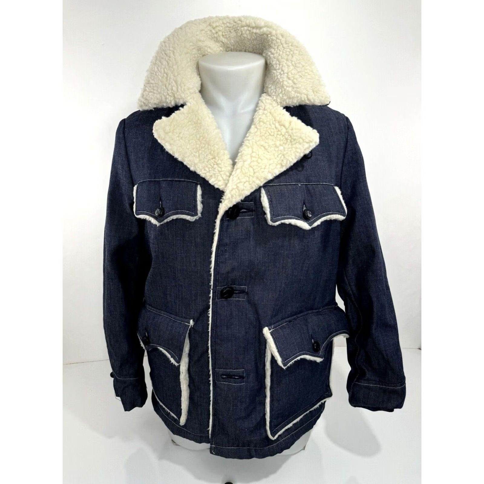 Sears VINTAGE Sears Western Ranch Denim Jacket Mens 38 Blue Lined Denim Jacket EXC Size US XXS / EU 40 - 2 Thumbnail
