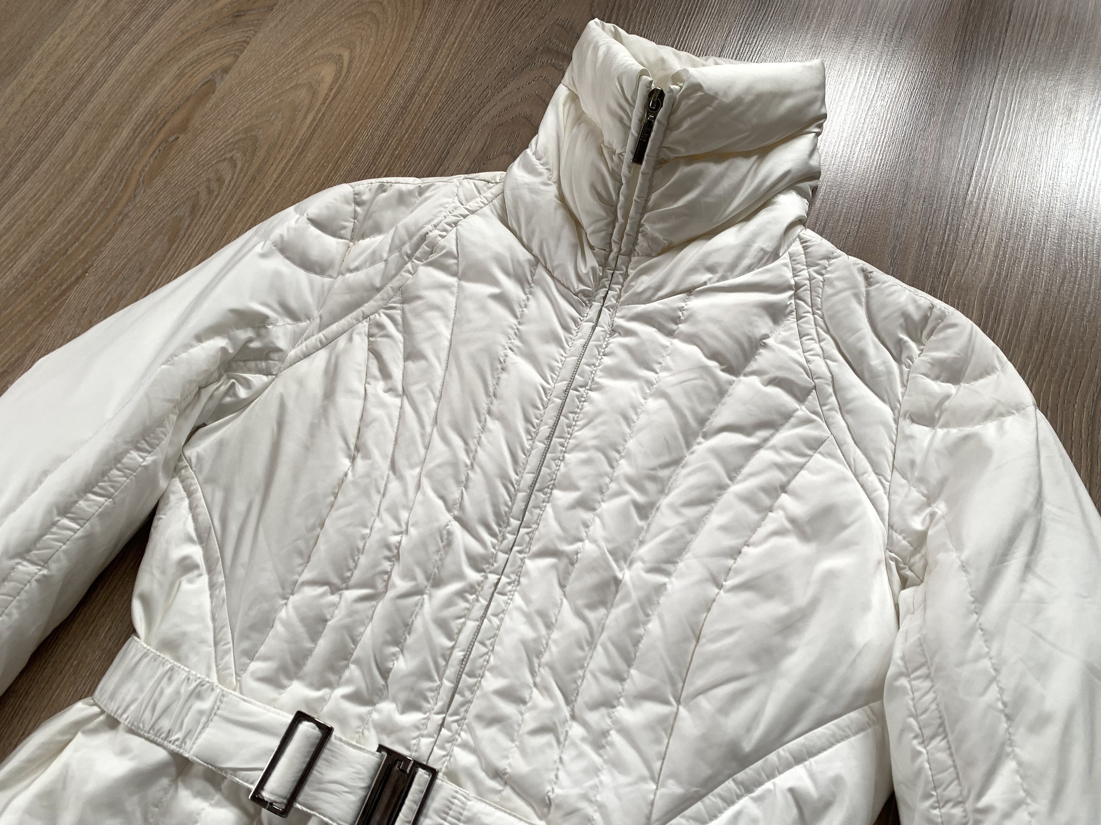 Add ADD White Belted Goose Down Puffer Quilted Coat Size M / US 6-8 / IT 42-44 - 5 Thumbnail