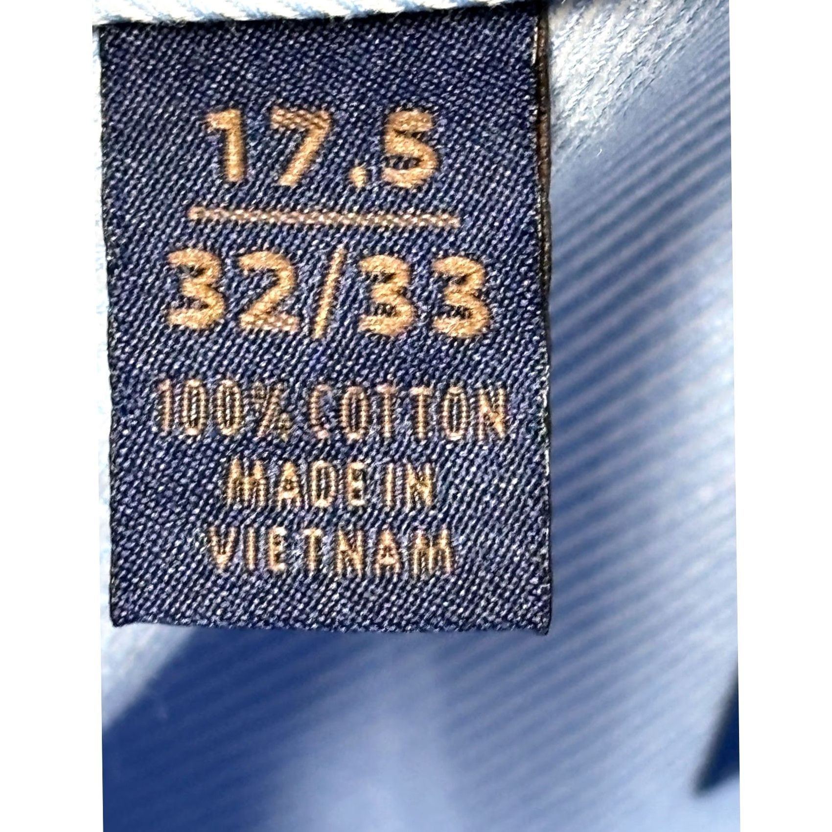 David Donahue David Donahue Dress Shirt Blue Twill Non-Iron Slim 17.5 32/33 Mens Shirt Size 48R - 5 Thumbnail