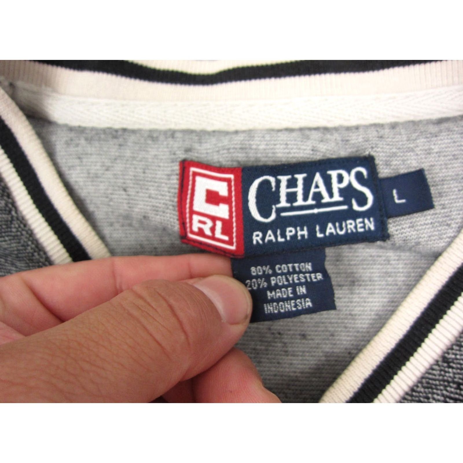 Ralph Lauren Ralph Lauren Sweater Adult Large Gray V-Neck Mens Sweatshirt Size US L / EU 52-54 / 3 - 3 Thumbnail