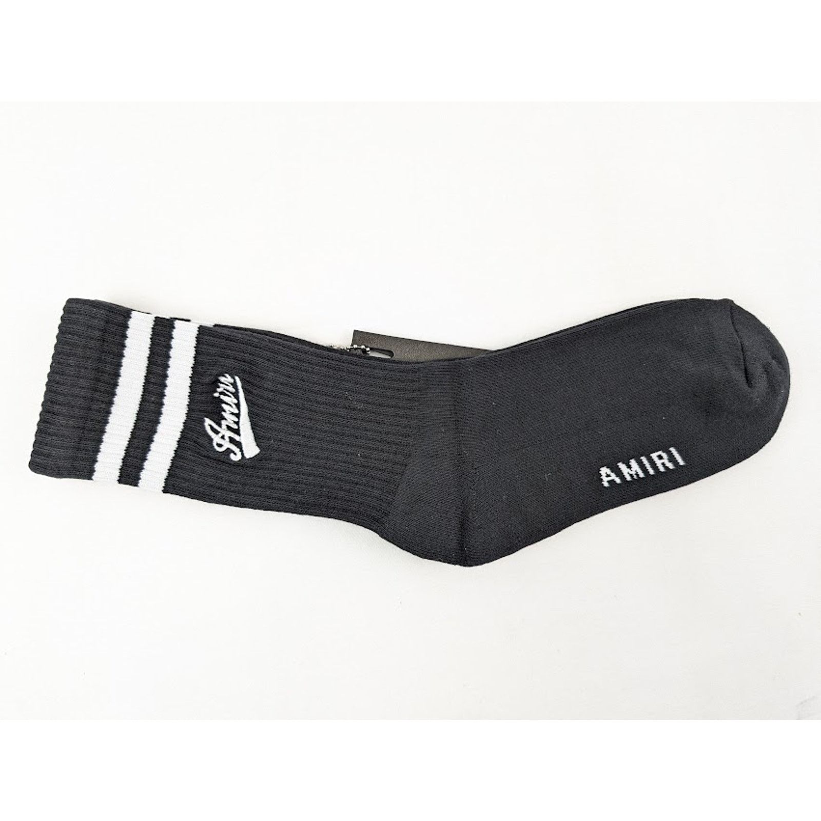 Amiri o1rshd1 Q:4 / Size: 43/44 / Varsity Script Socks Black/White Size ONE SIZE - 2 Thumbnail