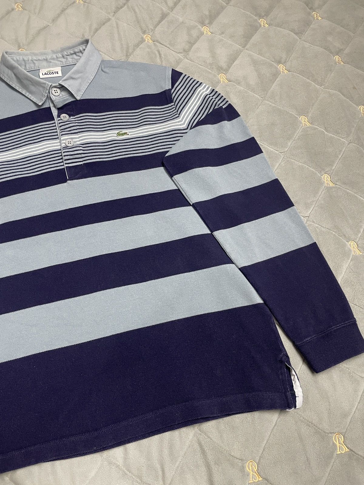 Lacoste × Vintage 🐊 Vintage Lacoste Pique Knit Long-Sleeve Shirt Size US L / EU 52-54 / 3 - 3 Thumbnail
