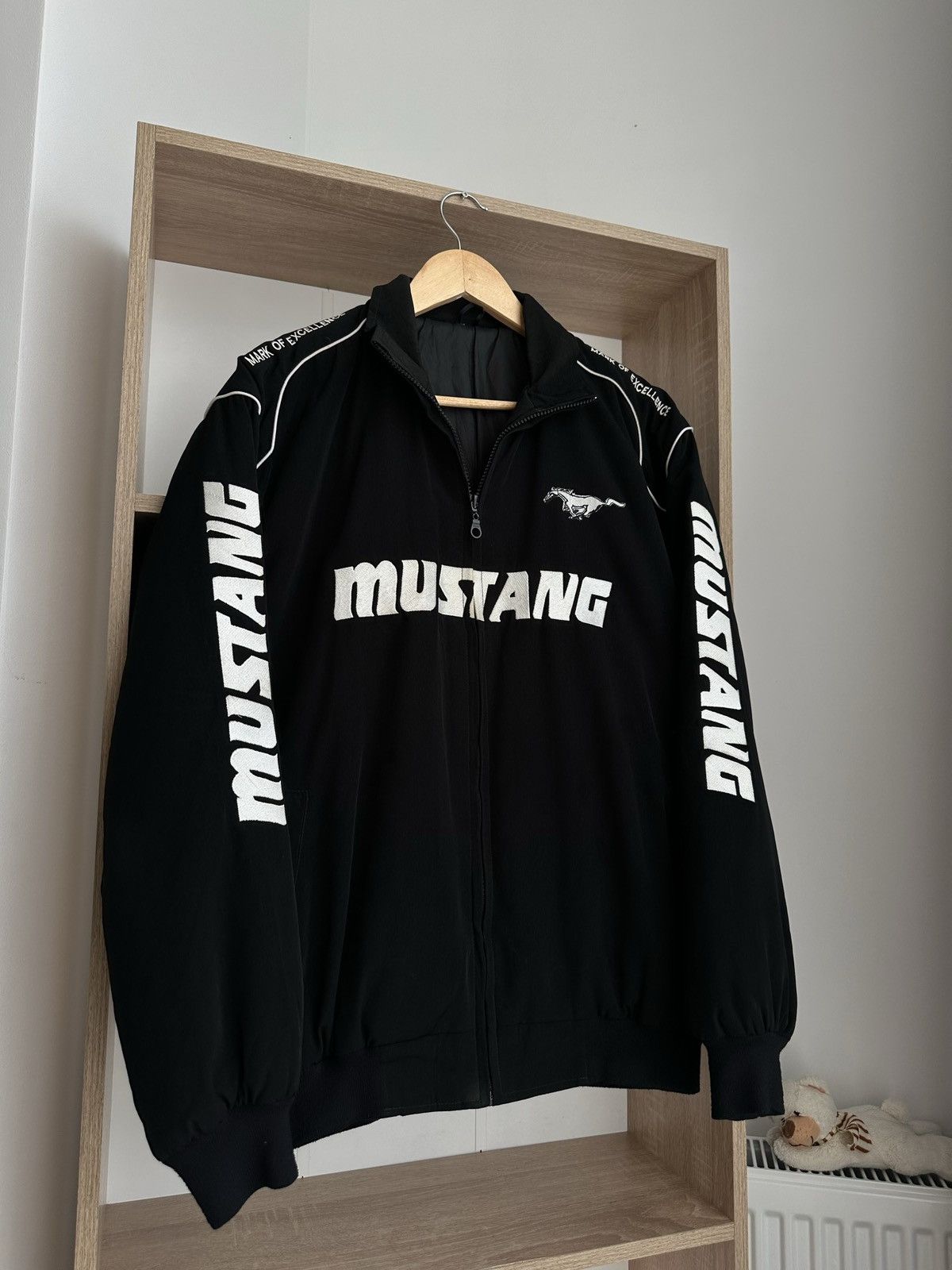 Mustang × Racing × Vintage Vintage Mustang GT Turbo Black Racing Jacket ...