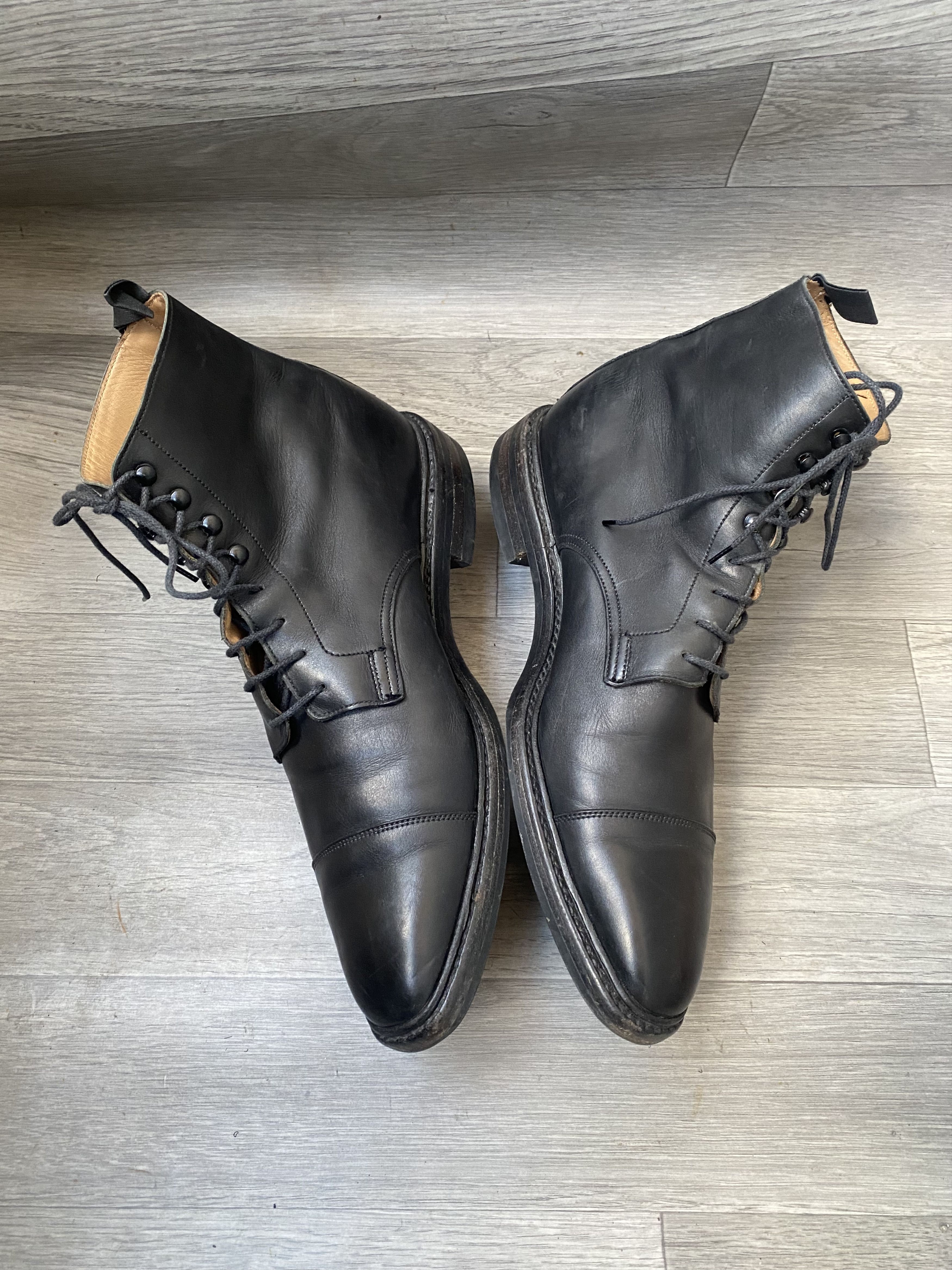 Crockett & Jones Crockett and jones northcote cap-toe black leather boots Size US 10 / EU 43 - 10 Thumbnail