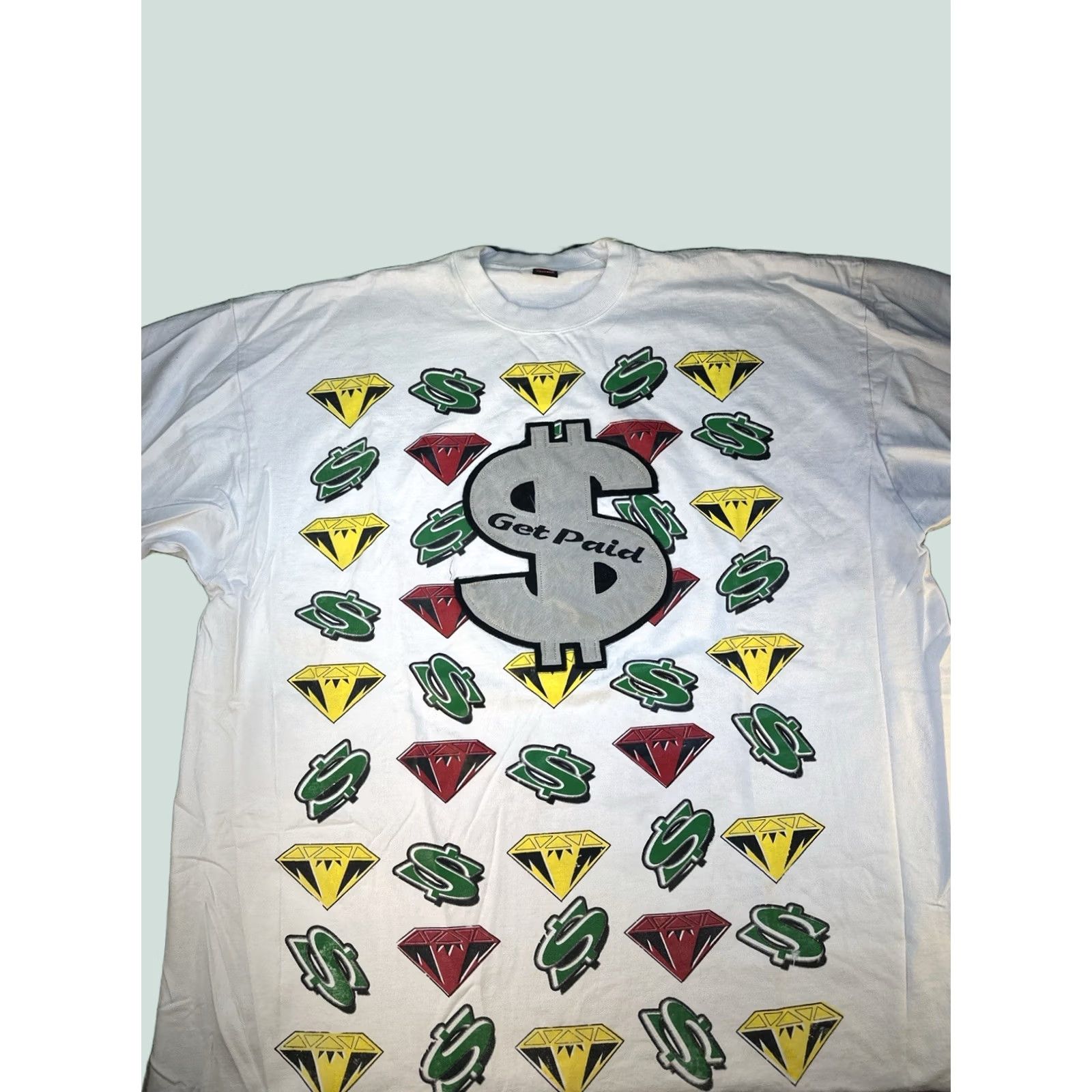 Vintage Y2K Get Paid Shirt Mens 3XL White Money Graphic Rap Style Tee Size US XXL / EU 58 / 5 - 1 Thumbnail