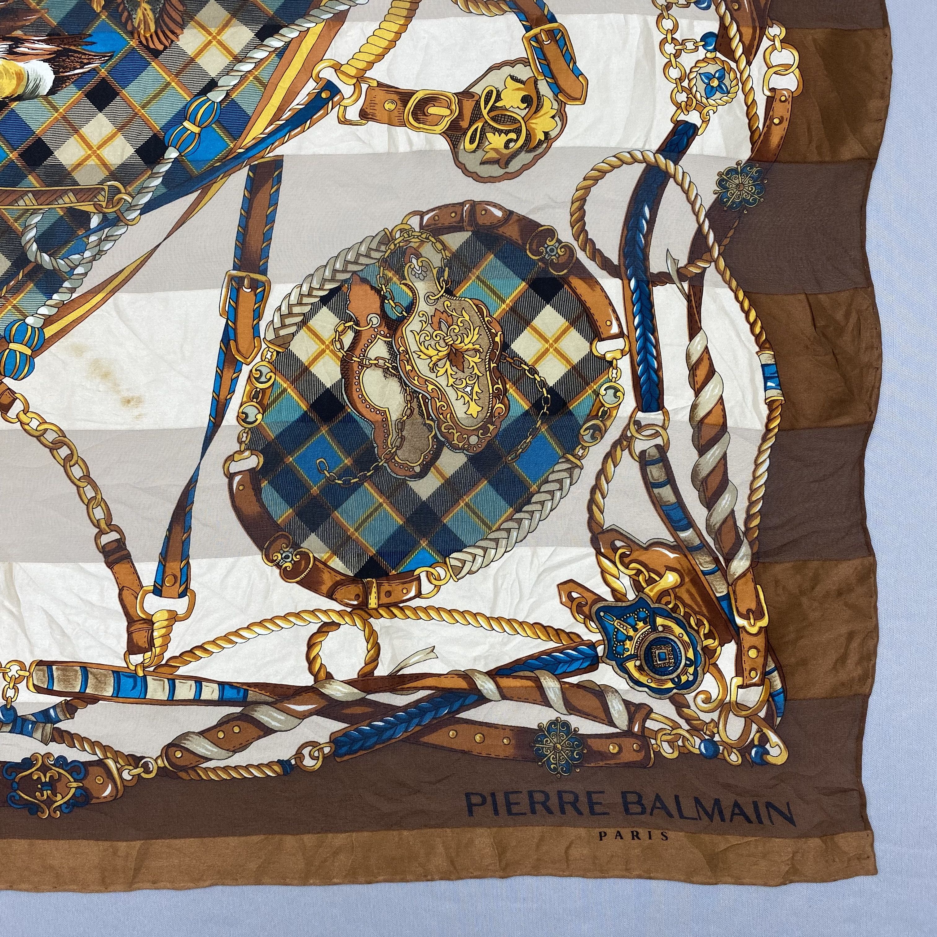 Japanese Brand Vintage Pierre Balmain SILK Scarf Twill Stole Wraps Scarves Size ONE SIZE - 6 Thumbnail