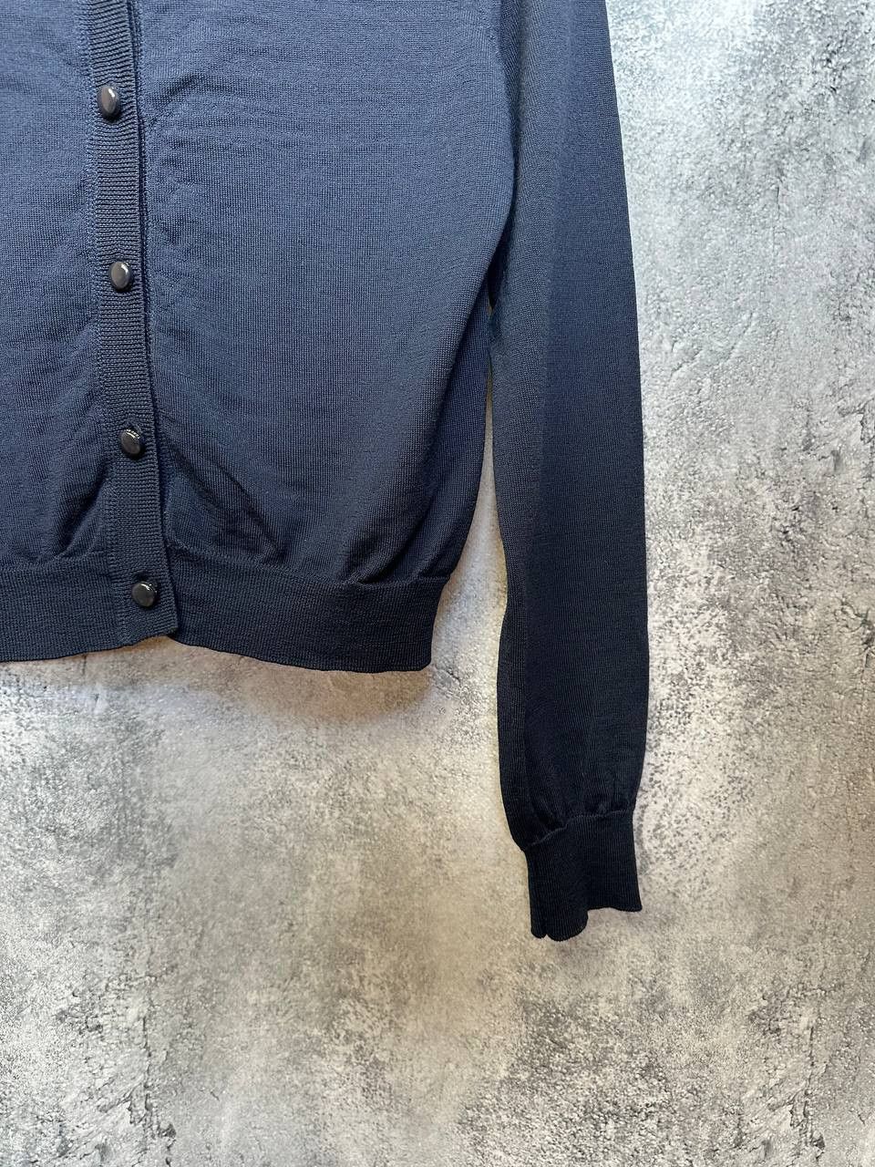 Tory Burch RRP $500 Tory Burch Merino Wool Cardigan Navy Blue Sweater Size L / US 10 / IT 46 - 9 Thumbnail