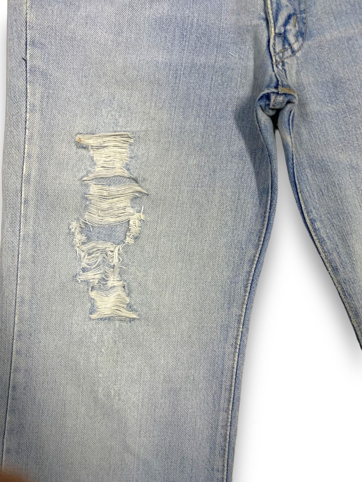 Big John Vintage 90s Big John Dirt Blue Washed Flare Distressed Jeans Size US 29 - 9 Thumbnail