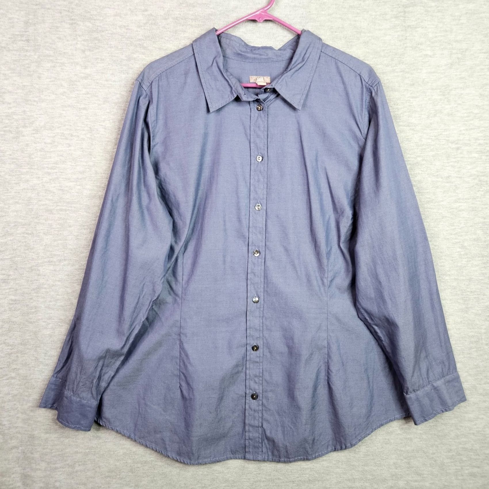 J. Jill J. Jill Women's 2X Plaid Tunic Top Blue Gray Long Sleeve Cotton Gauze Relaxed Shirt Women Plus Size 2X Plaid Pattern Casual Sleeve Tunic Size XXL / US 16-18 / IT 52-54 - 2 Thumbnail