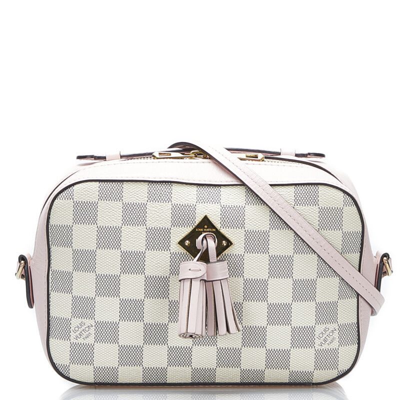 Louis Vuitton Damier Azur Saintonge Shoulder Bag Rose Pink Leather