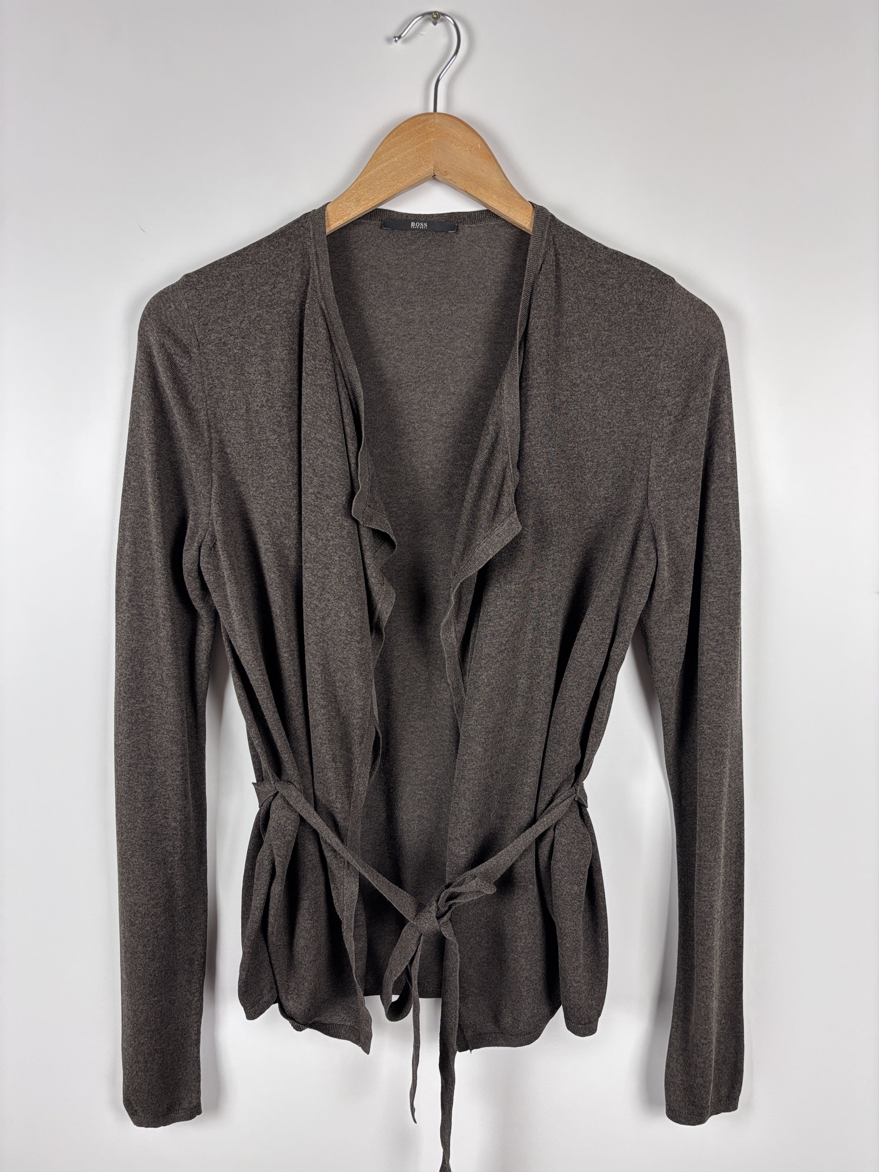 Hugo Boss Womens Hugo Boss Belted Open Cardigan Viscose Cotton Size S Size S / US 4 / IT 40 - 1 Thumbnail