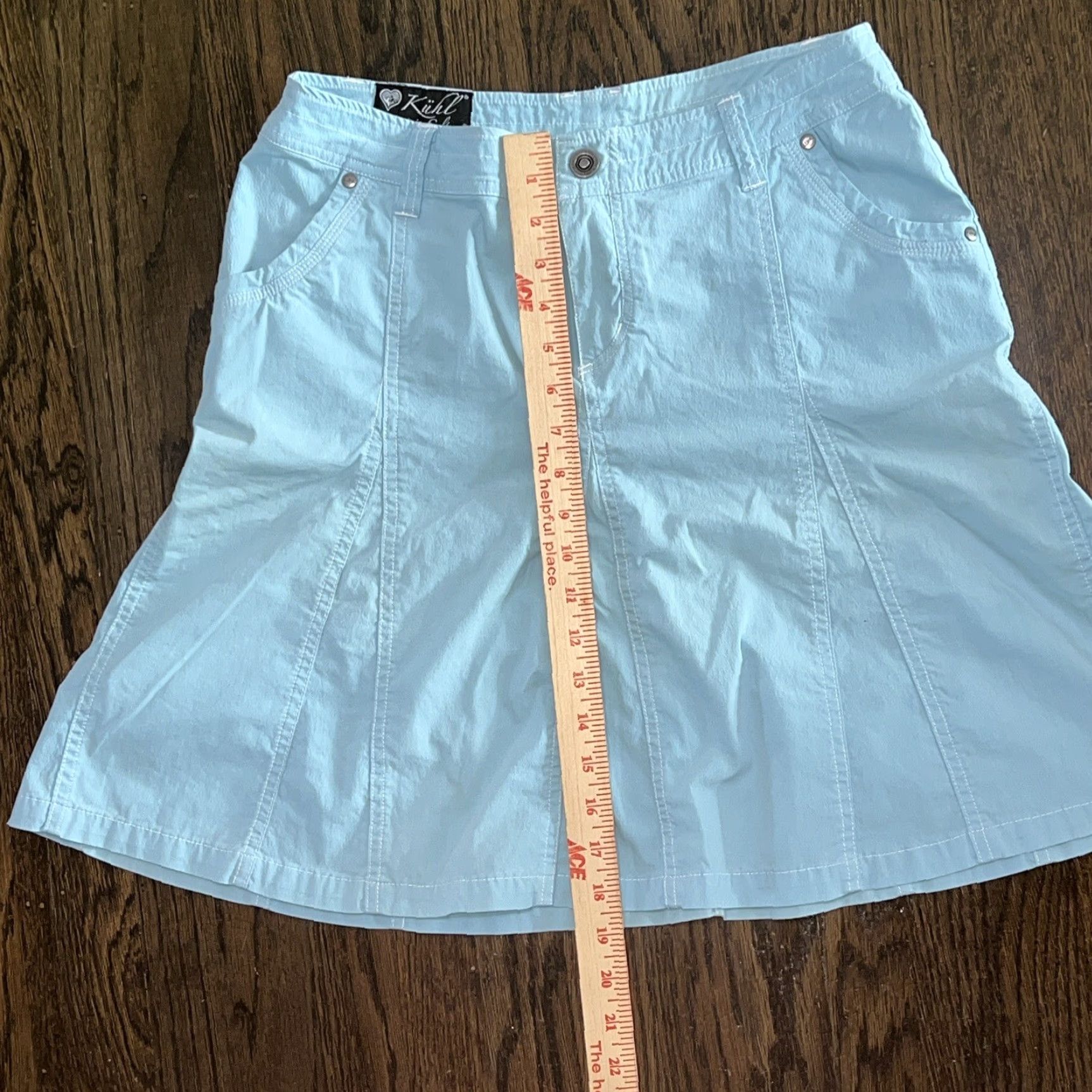 Frame Kuhl Skirt Women's 6 Light Blue A-Line Midi Casual Outdoor with Pockets Size 28" / US 6 / IT 42 - 6 Thumbnail