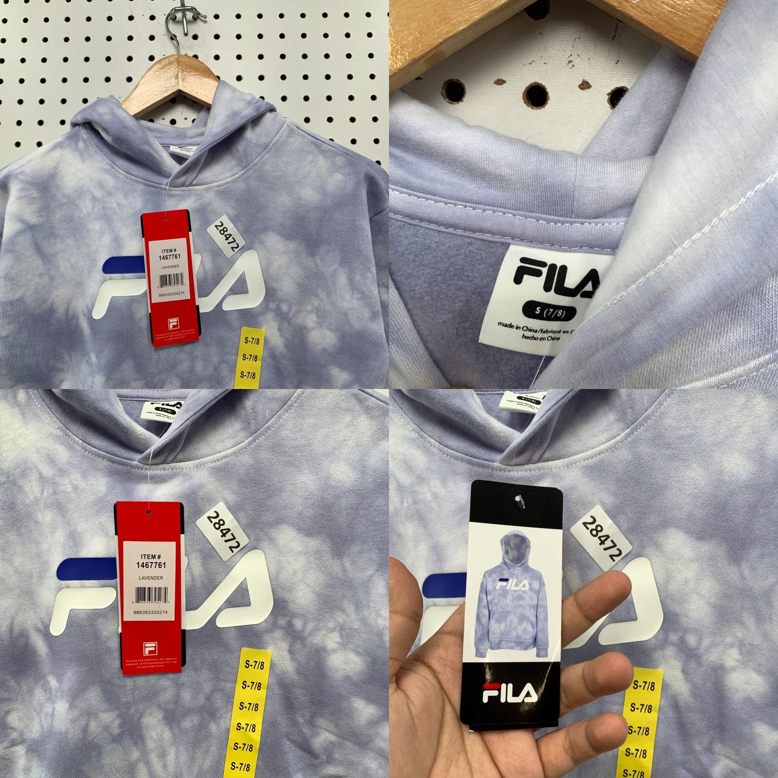 Fila FILA Hoodie Women Small Purple Acid Wash Pullover Womens Size S / US 4 / IT 40 - 8 Thumbnail