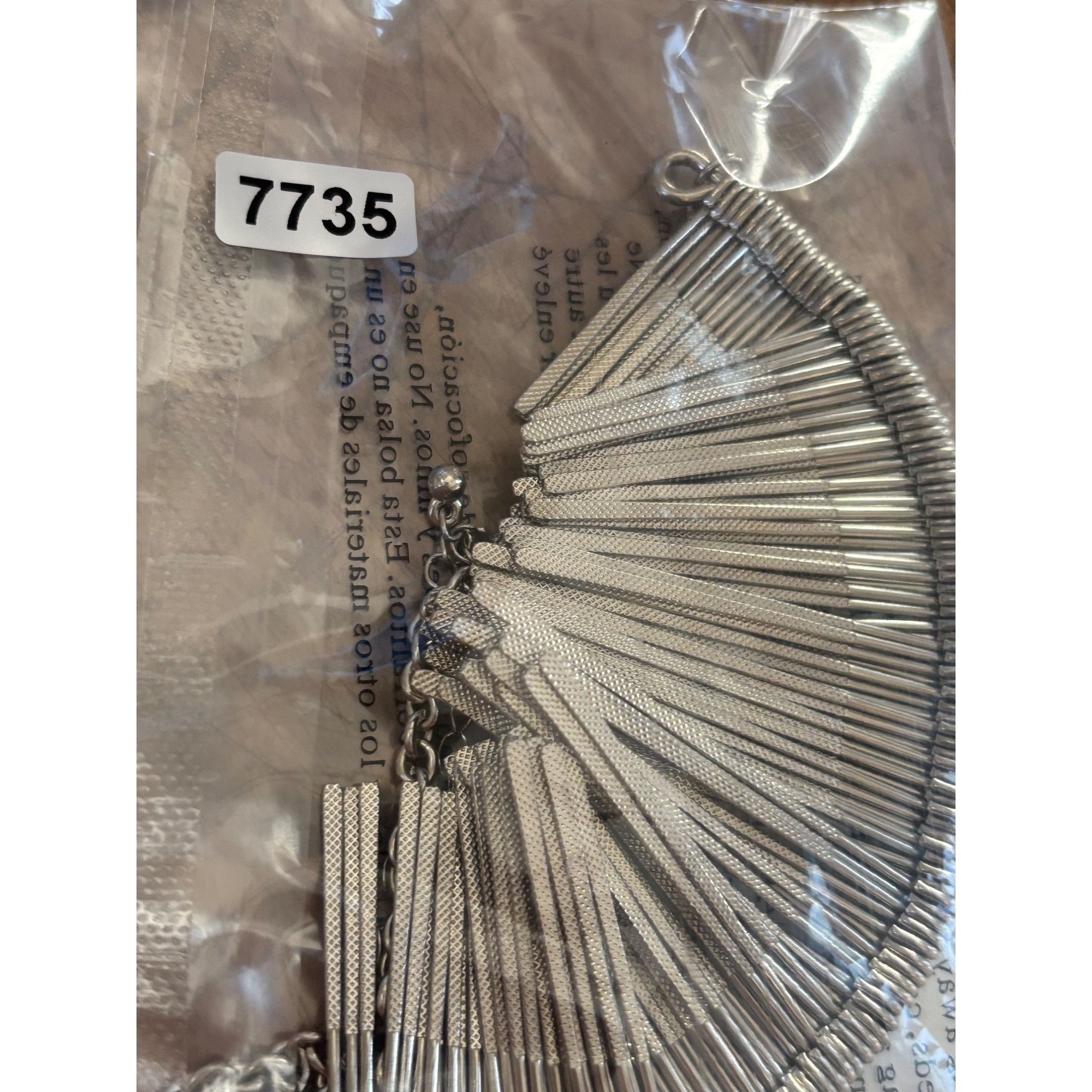 Other Silver Fringe Statement Necklace With Adjustable Chain & Lob Size ONE SIZE - 2 Thumbnail