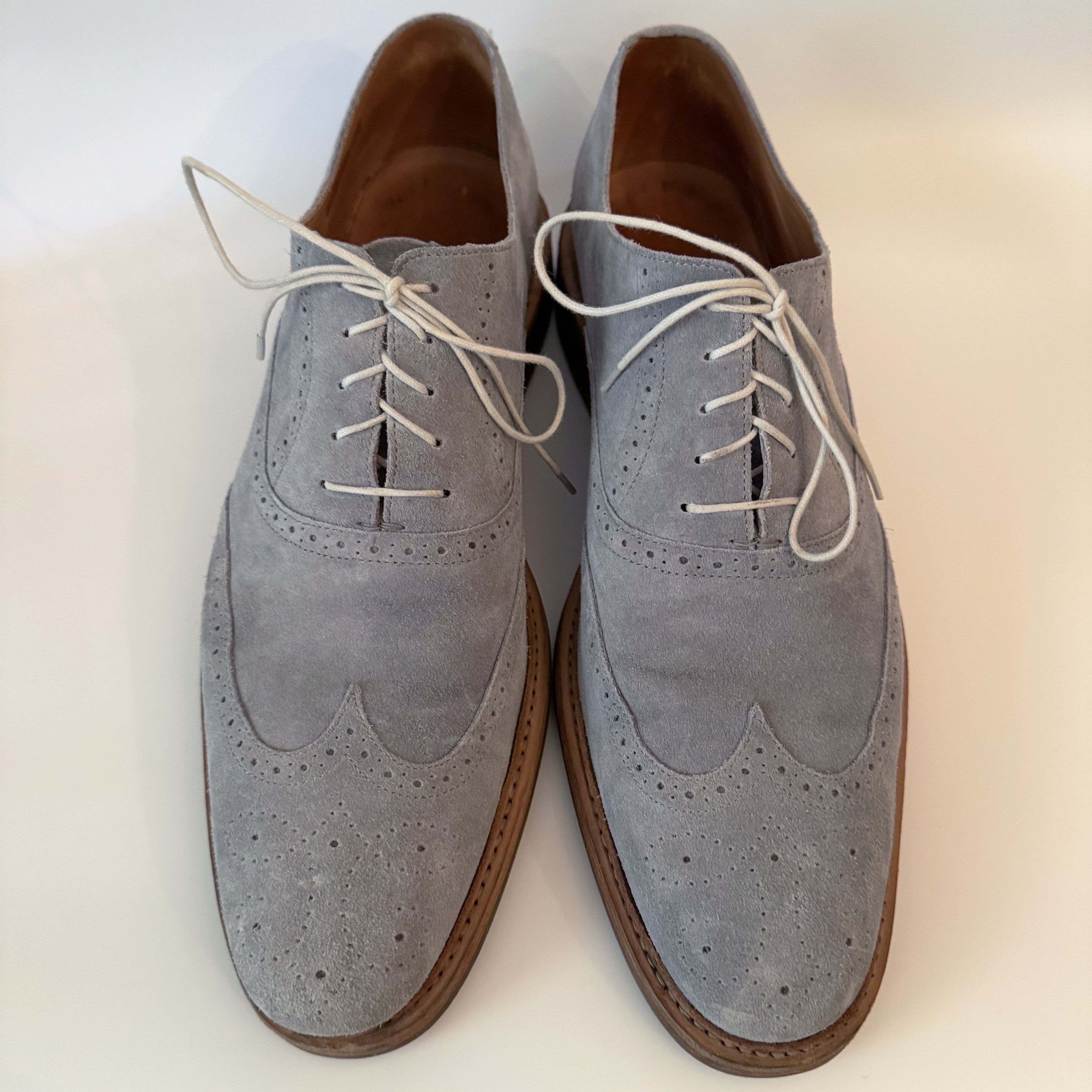 Heschung HESCHUNG Pale Blue Suede Oxfords Size US 10.5 / EU 43-44 - 1 Thumbnail