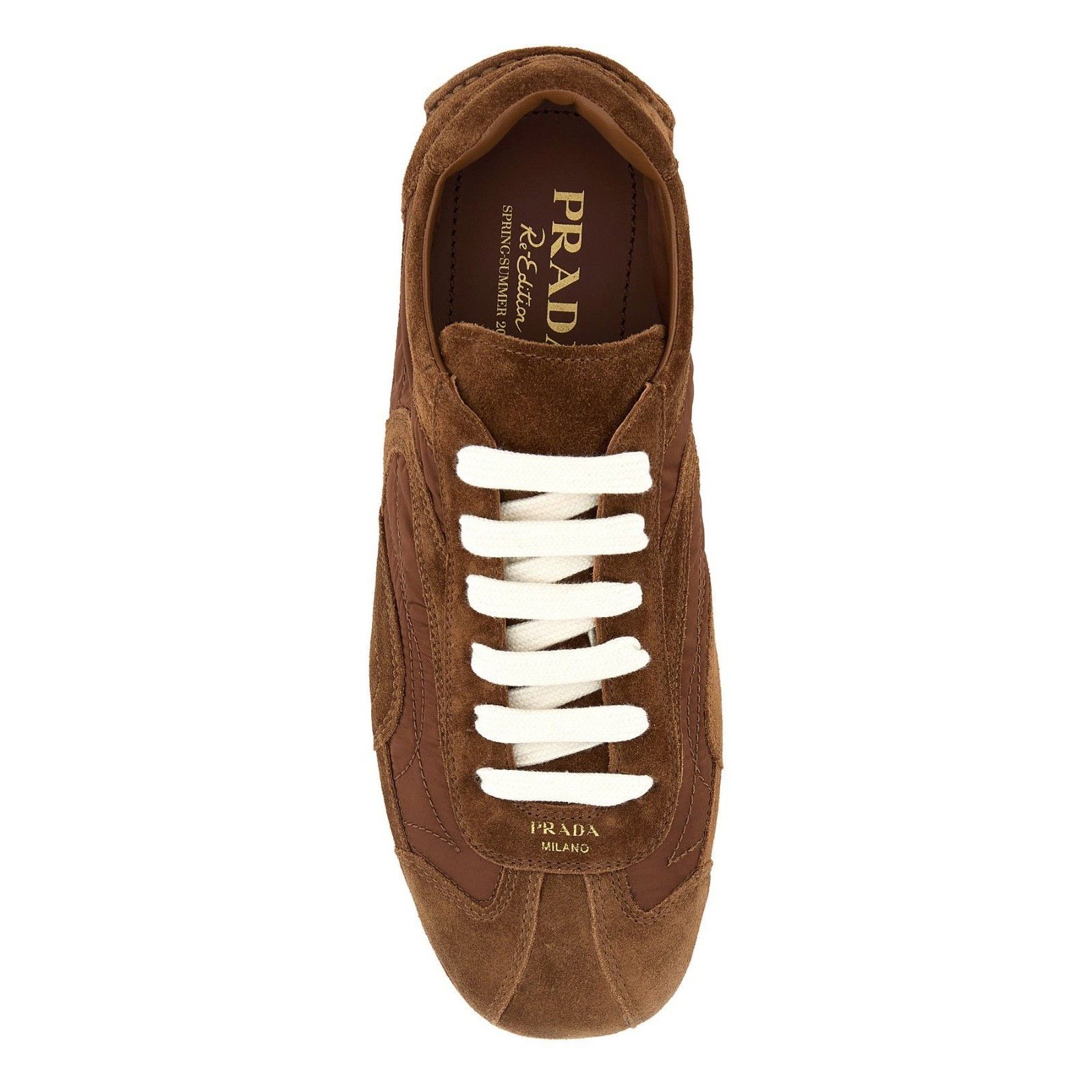 PRADA Montecarlo $1120 Palisander Suede/Re-Nylon Sneakers Ne