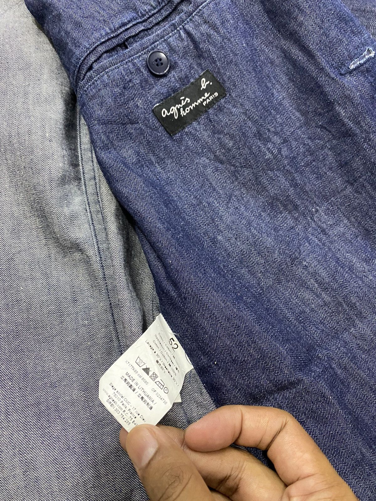 agnes b. Vintage Agnes B. Homme Paris Denim Coat Jacket Size US L / EU 52-54 / 3 - 7 Thumbnail