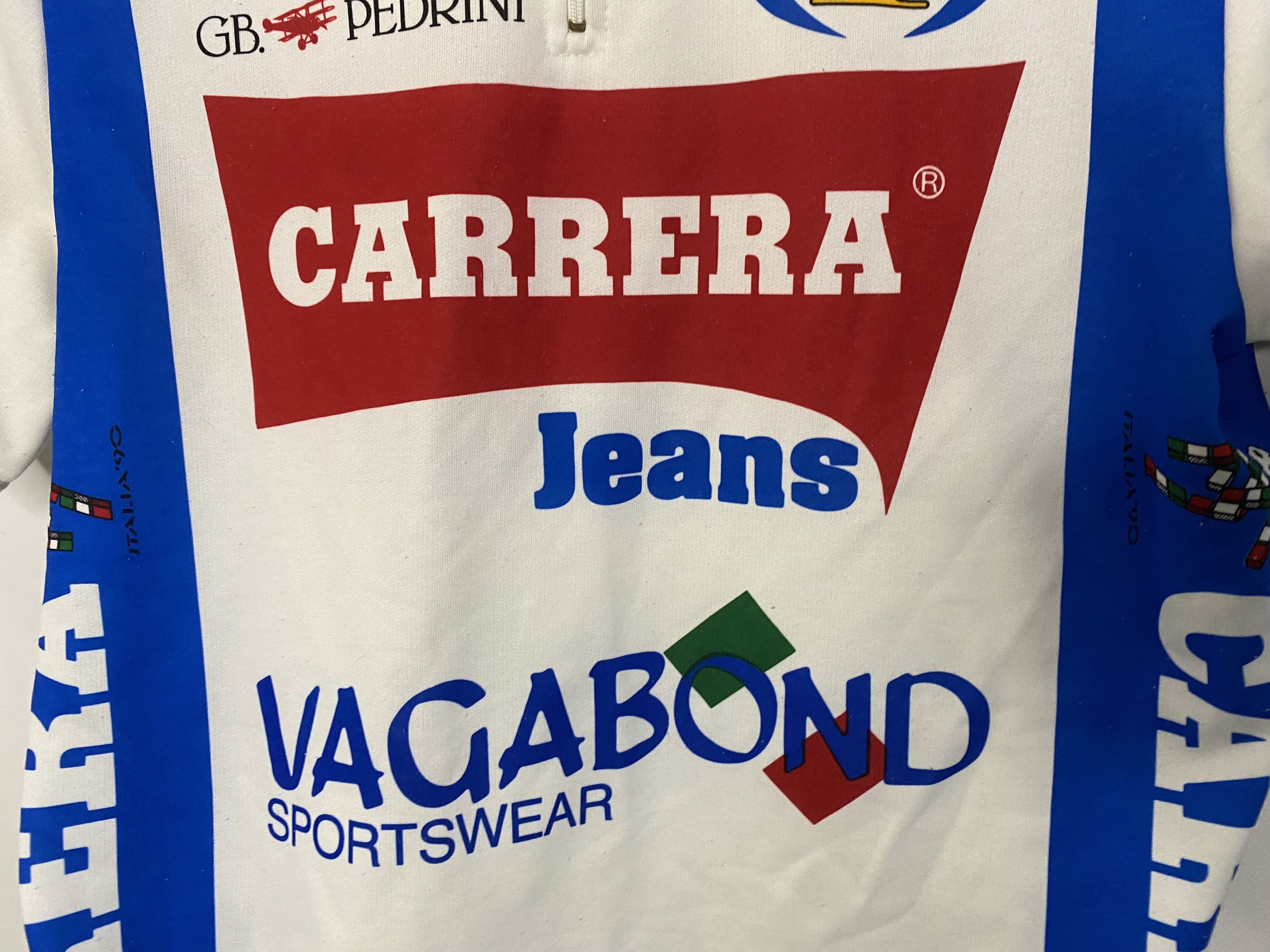 Vintage CARRERA JEANS VINTAGE 90s CYCLING SHIRT BIKE JERSEY ITALY Size US L / EU 52-54 / 3 - 4 Thumbnail