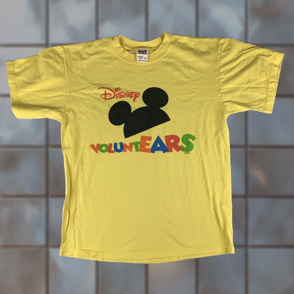 Disney VINTAGE Disney T-Shirt Volunt EARS Double-Sided Yellow M Mens 90s Disney Size US M / EU 48-50 / 2 - 1 Thumbnail