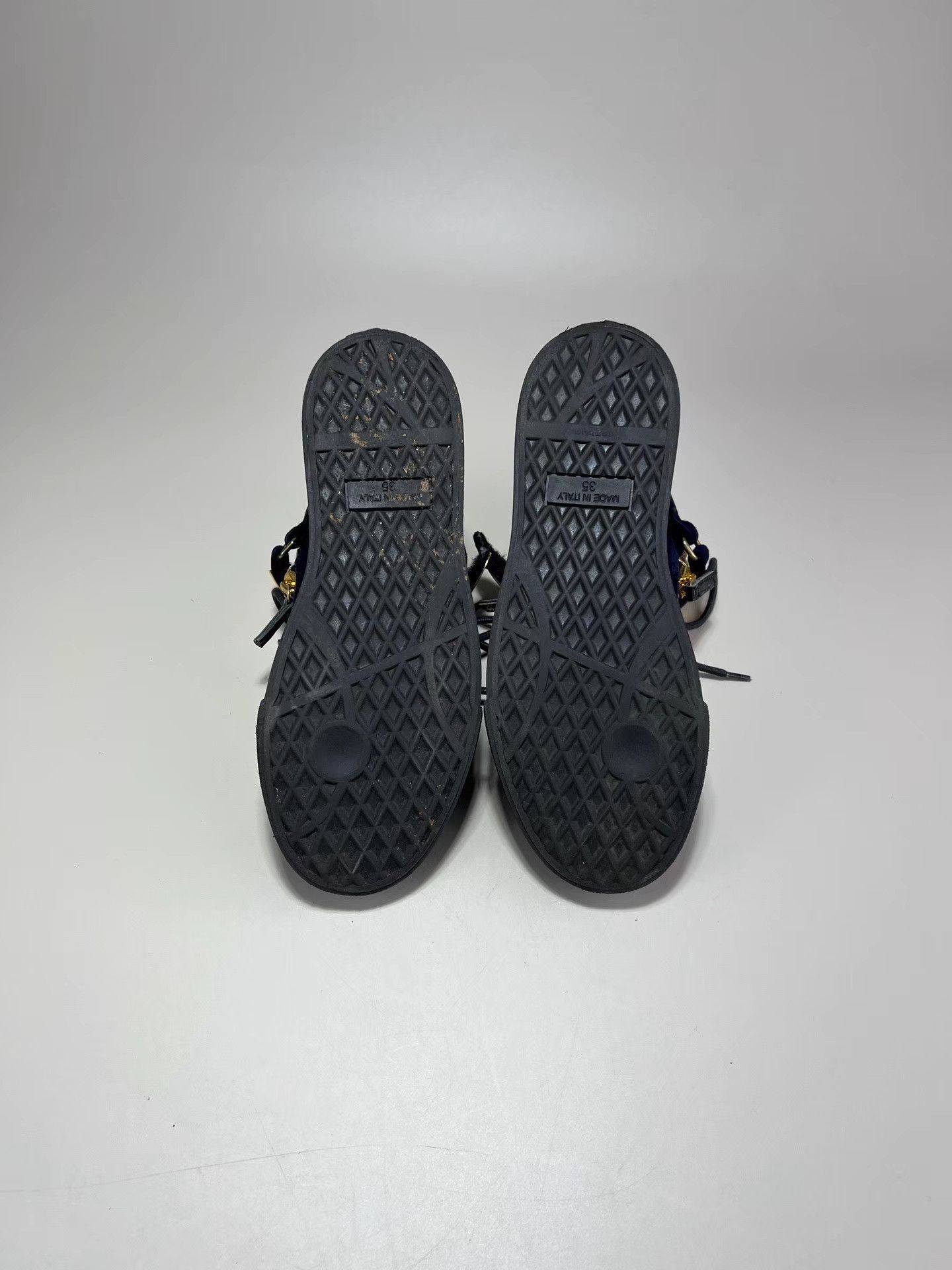 Giuseppe Zanotti GIUSEPPE ZANOTTI GZ Gold Buckle High-top Velcro Sneakers K1 Size US 5 / IT 35 - 7 Thumbnail