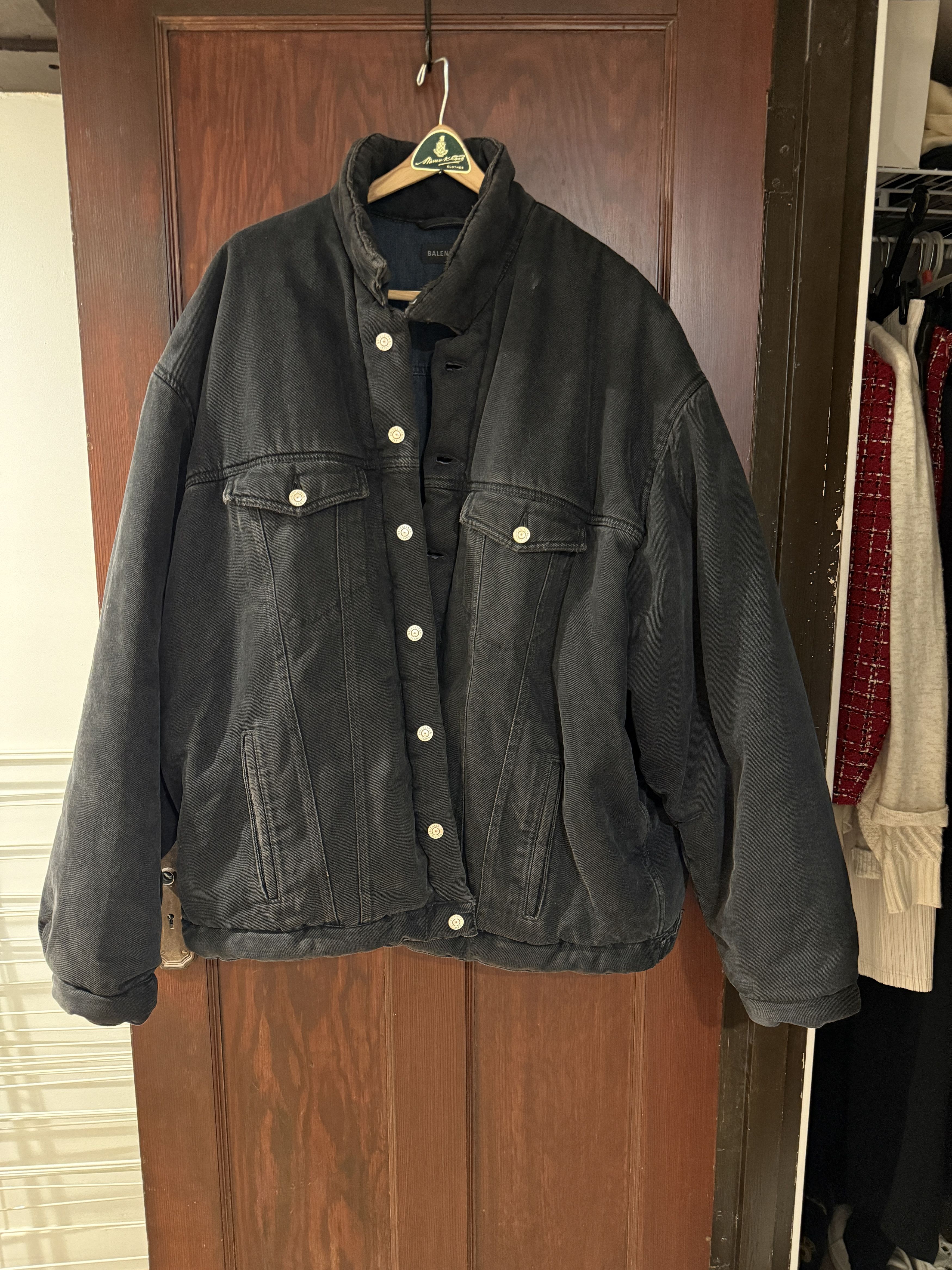 Balenciaga Balenciaga Oversized Padded Denim Jacket Size US XL / EU 56 / 4 - 1 Thumbnail