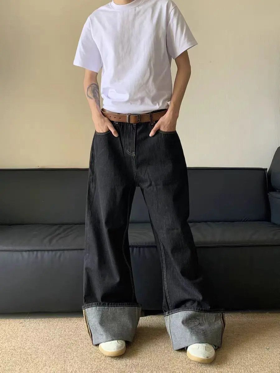 Japanese Brand × Jean Retro wide leg straight leg jeans Size US 30 / EU 46 - 1 Thumbnail