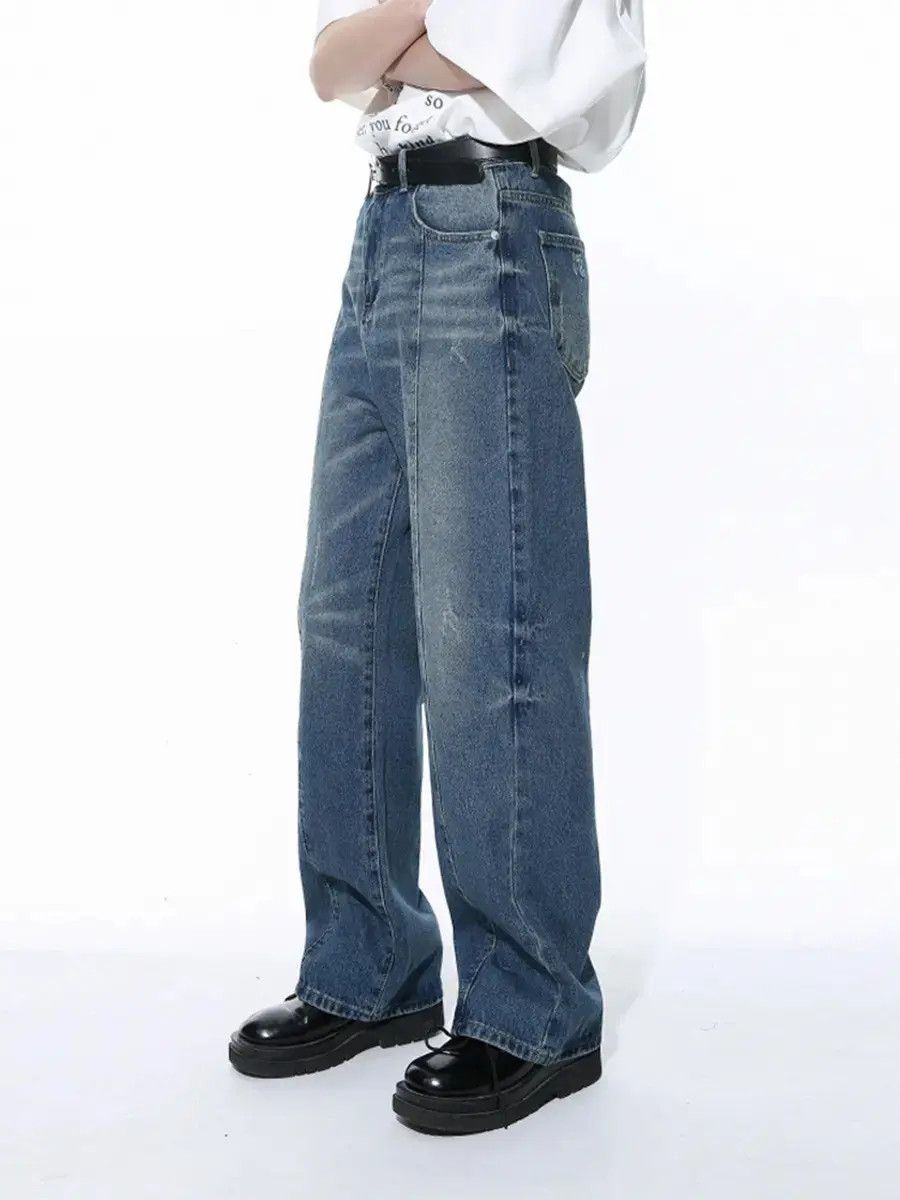 Japanese Brand Retro loose washed wide leg jeans Size US 32 / EU 48 - 3 Thumbnail
