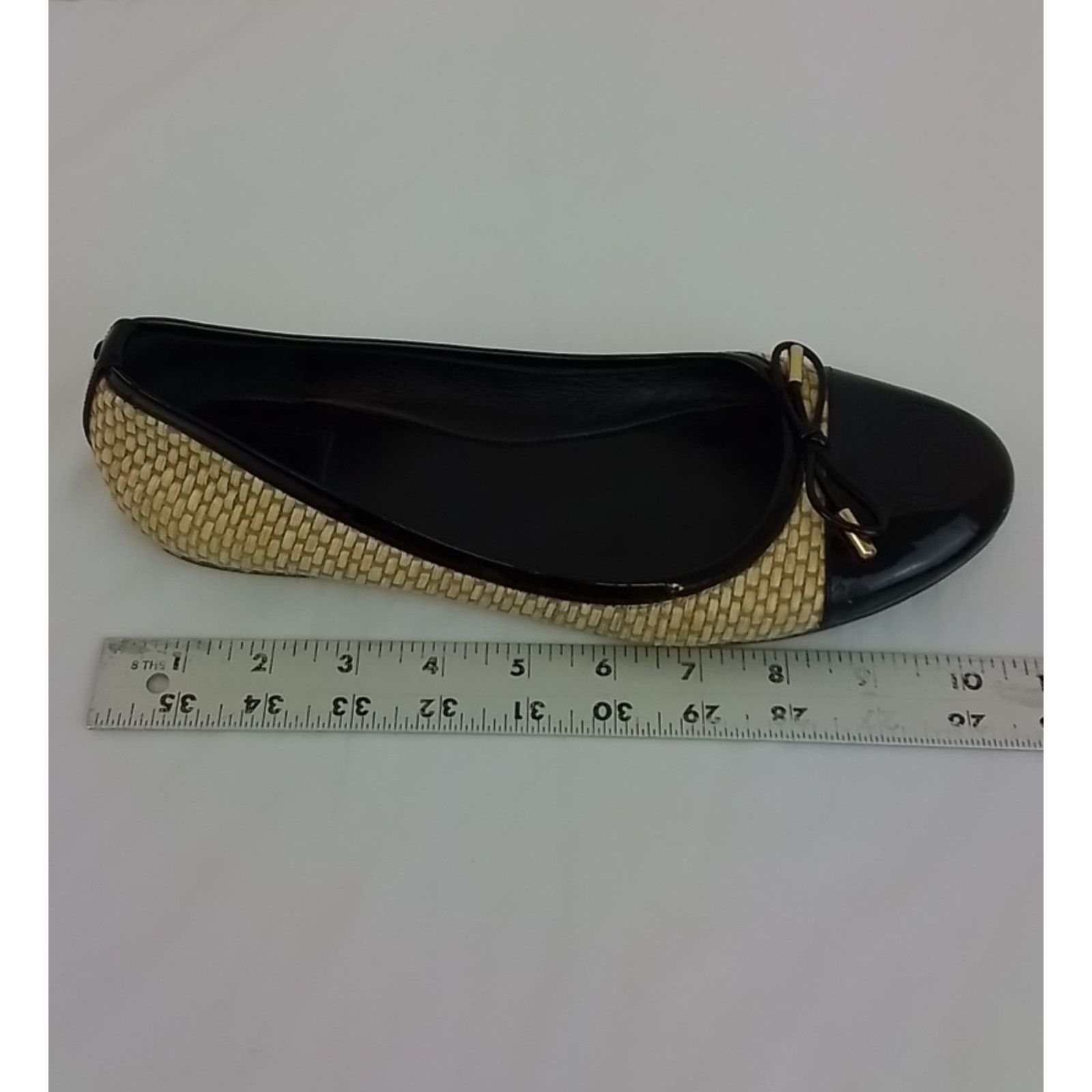Tory Burch Tory Burch Leather Flat Women's US 10 Black Beige Espadrille Size US 10 / IT 40 - 13 Thumbnail