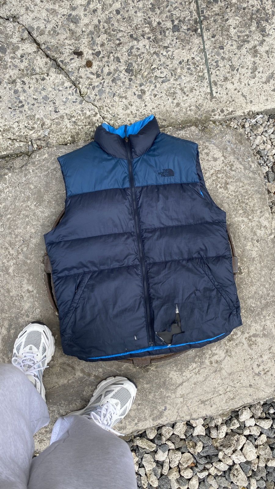 The North Face × Vintage Vintage The North Face Retro Nuptse Puffer Vest Distressed Size US L / EU 52-54 / 3 - 1 Thumbnail