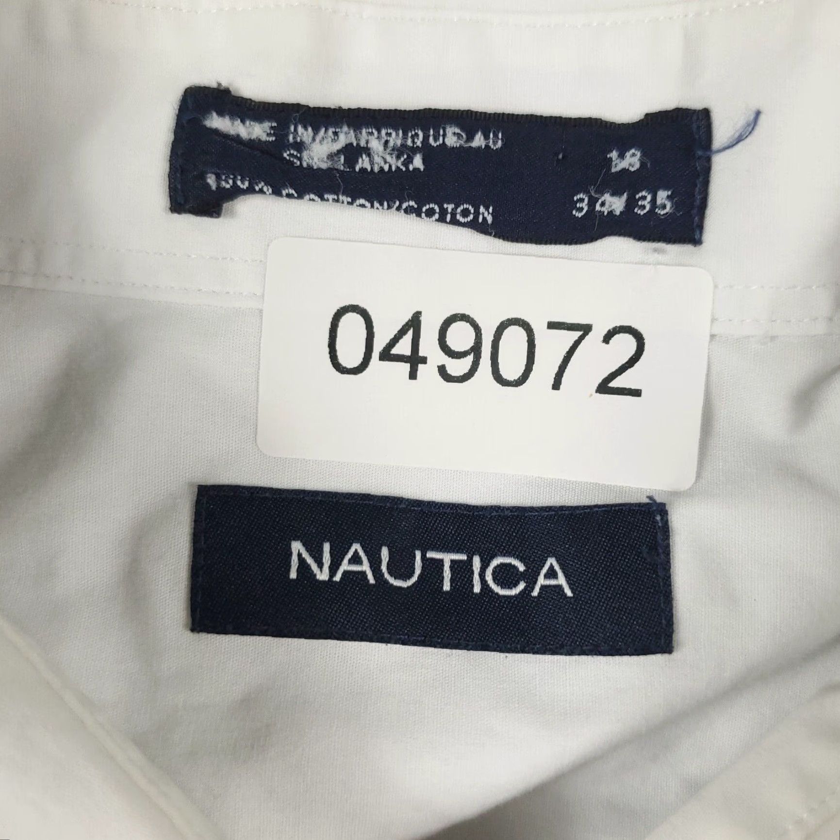 Nautica VINTAGE Nautica Dress Shirt Men Size 18 Long Sleeve White Business Casual Classic Modern Size 48R - 6 Thumbnail