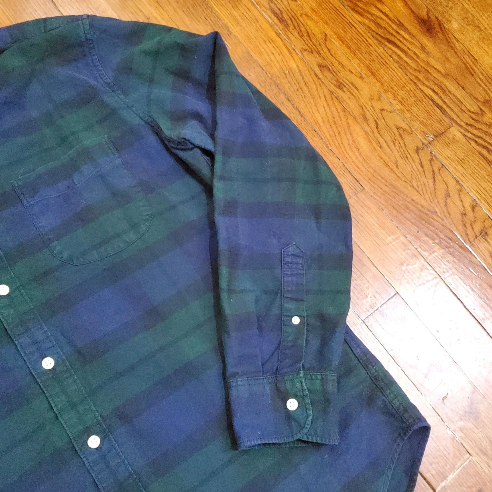 J.Crew J.Crew Shirt Mens Large Green Plaid Slim Fit American Pima Cotton Button-Down Shirt Size US L / EU 52-54 / 3 - 3 Thumbnail