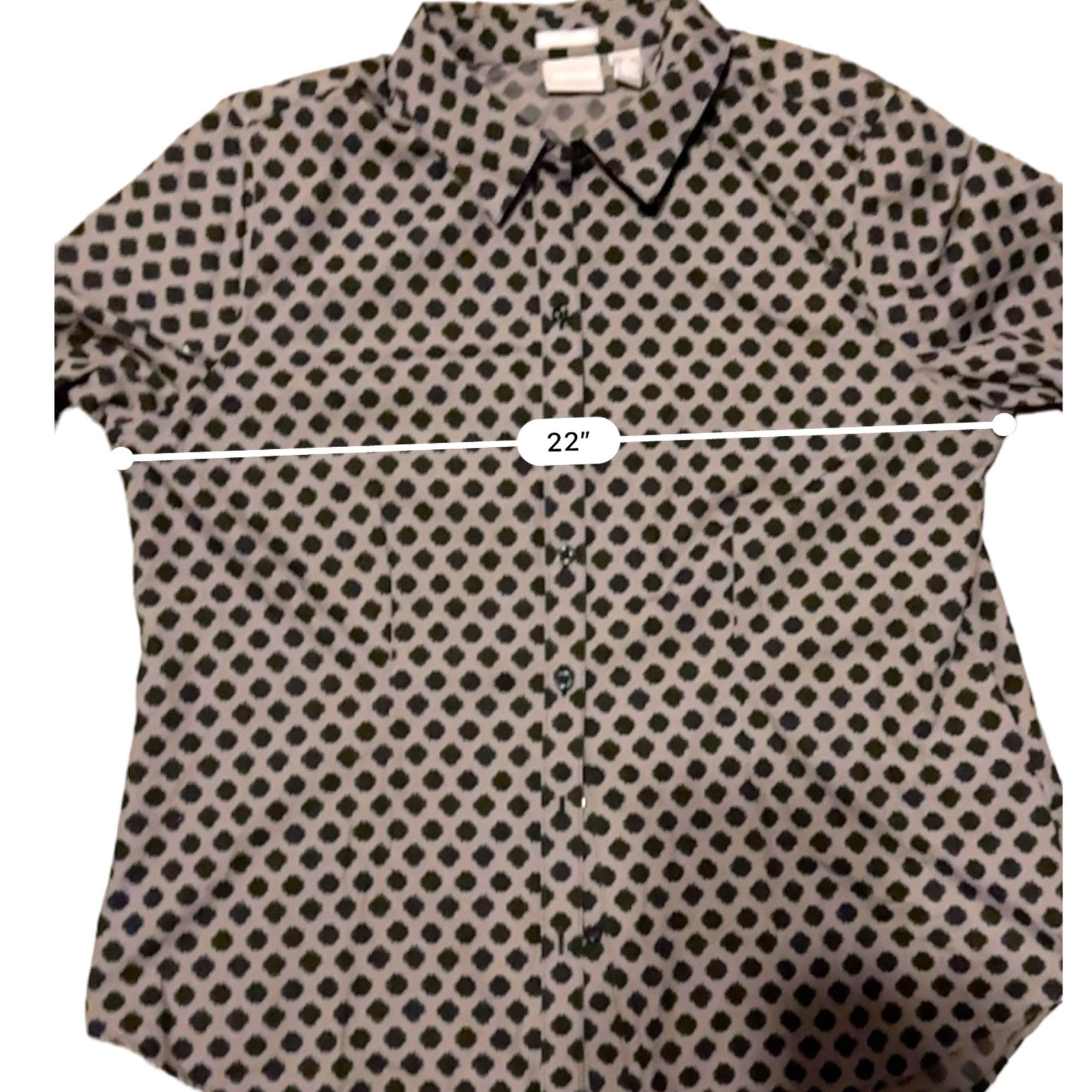 Chicos Chico's Ladies Taupe Black Wrinkle Resistant Cotton Fitted B Size XS / US 0-2 / IT 36-38 - 5 Thumbnail