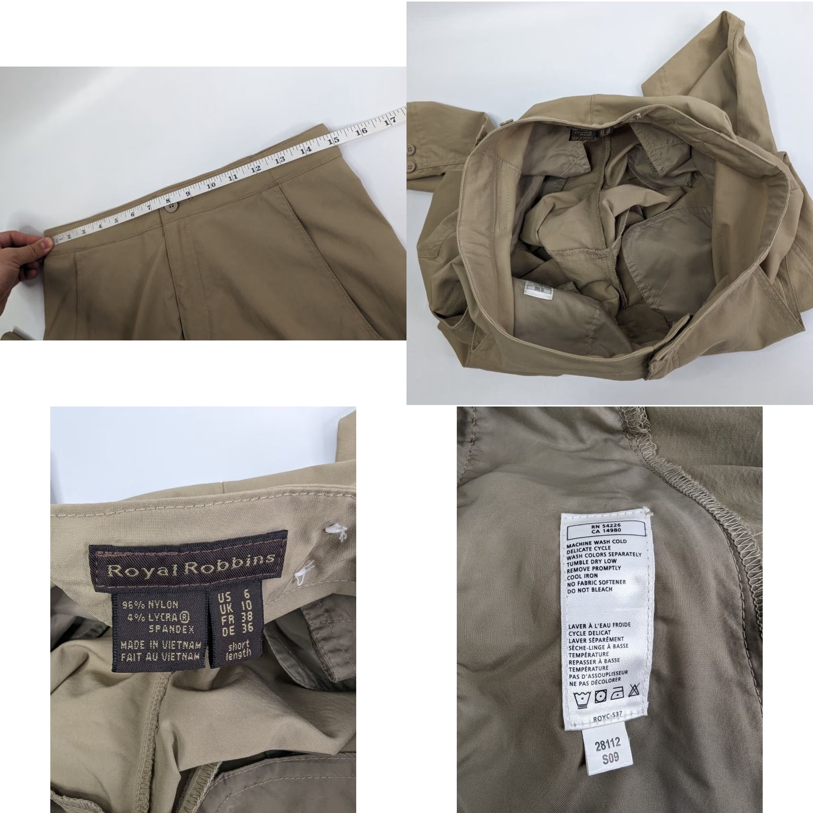 Royal Robbins Royal Robbins Pants Womens Discovery Size 6 Nylon Hiking Travel Beige Regular Straight Clean? Size 28" / US 6 / IT 42 - 8 Thumbnail