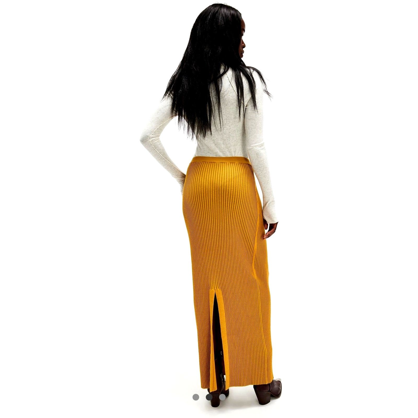 Free People Free People Clara Maxi Skirt Ribbed Stretch Avocado Combo XL Size 34" / US 12 / IT 48 - 4 Thumbnail