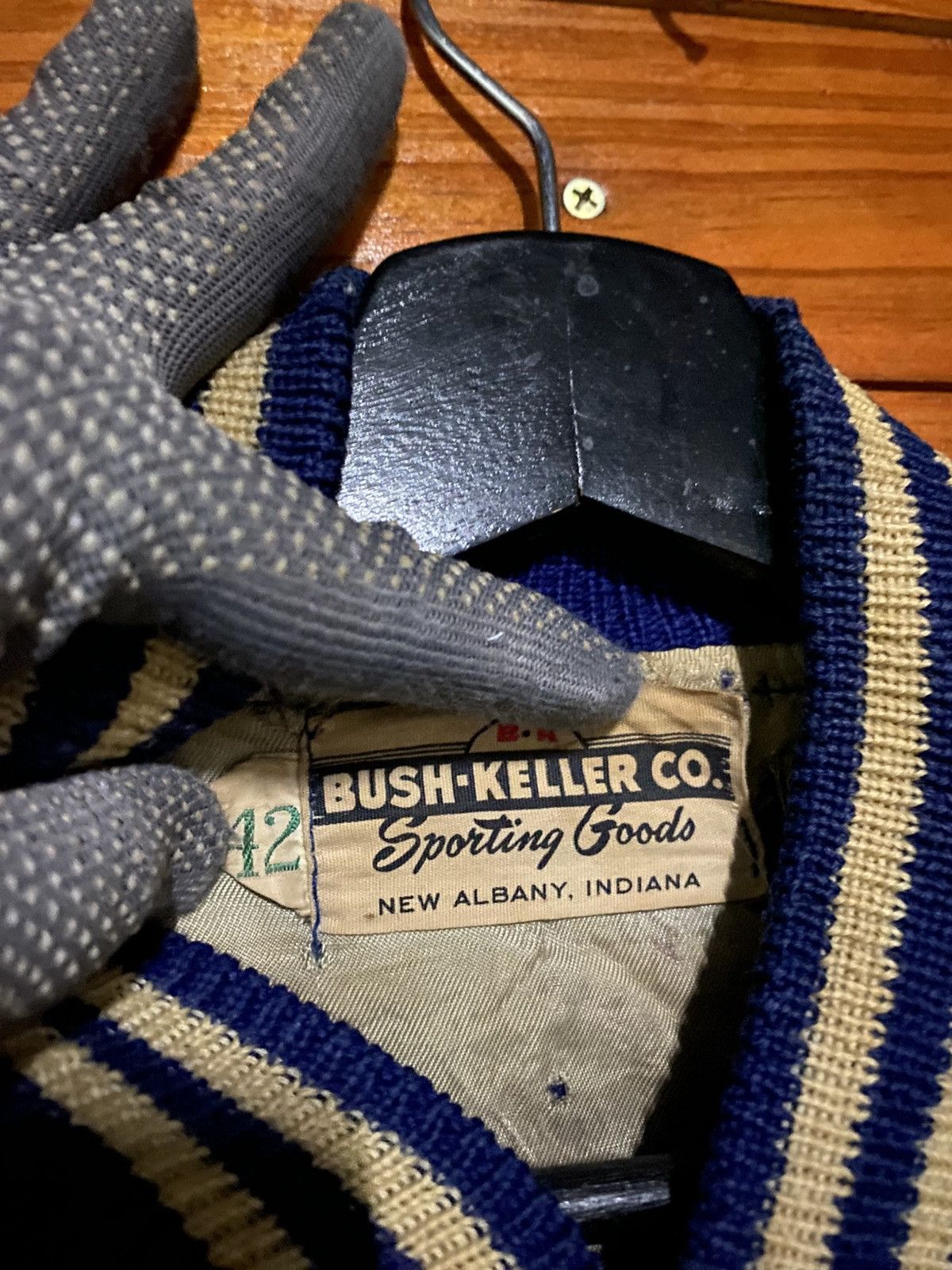 Vintage Vintage 1940s–1950s Bush–Keller Varsity Jacket Navy Wool Size US S / EU 44-46 / 1 - 8 Thumbnail