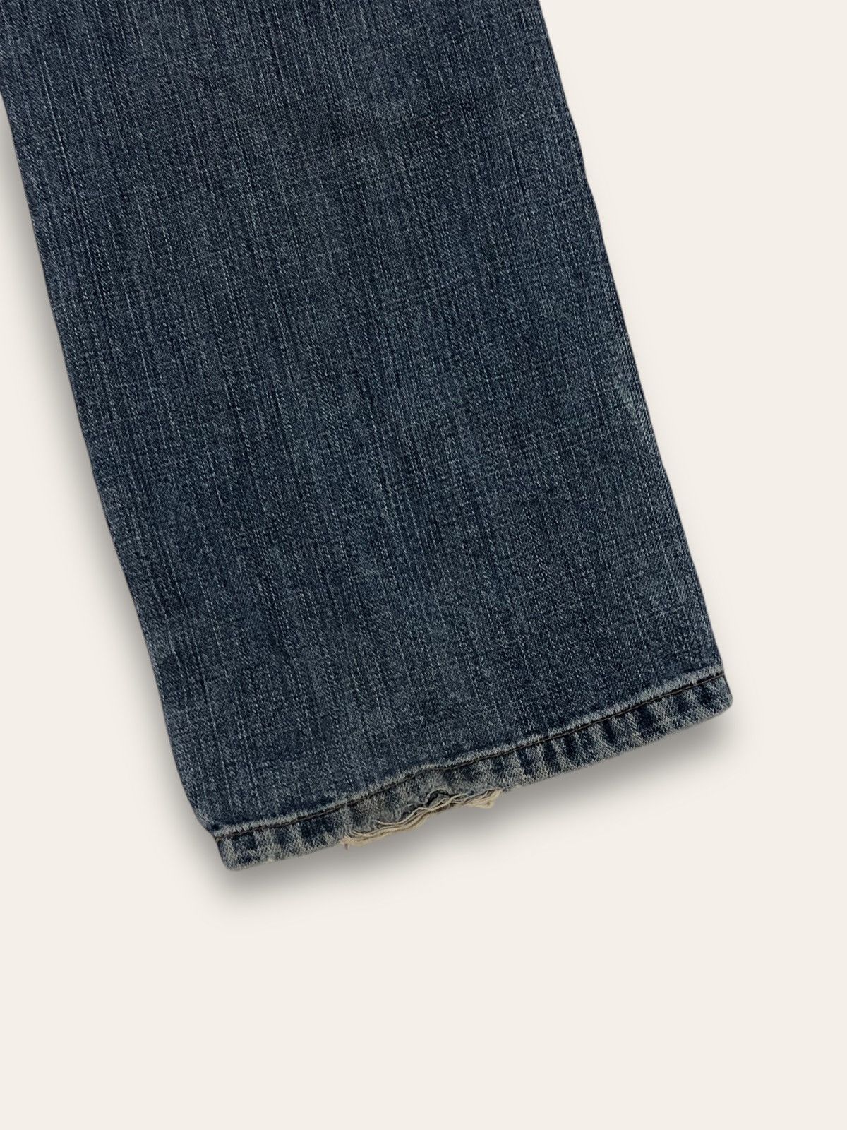 Jean Vintage WRANGLER Blue Denim Slightly Distressed Jeans Size US 32 / EU 48 - 3 Thumbnail