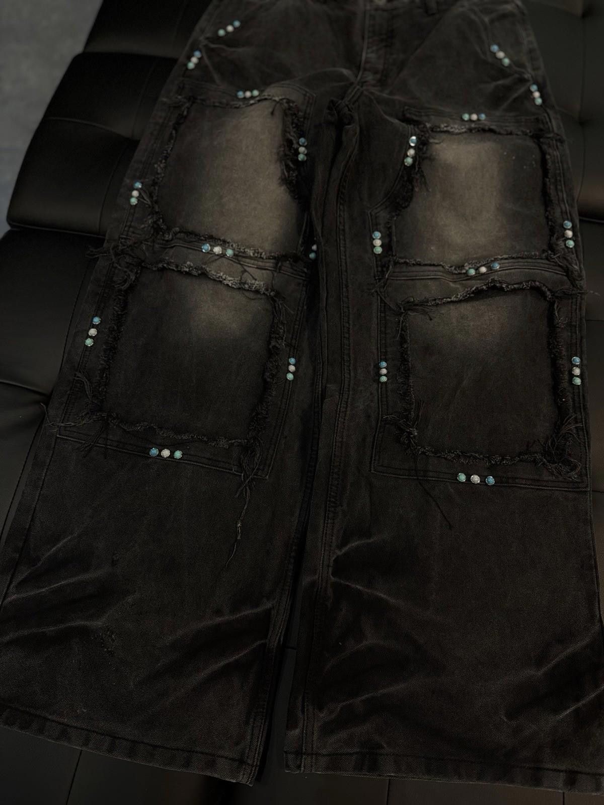 Vale Valley Baggy Denim Black Jeans Size 34 (NEW) Pants Crystal Size US 34 / EU 50 - 5 Thumbnail