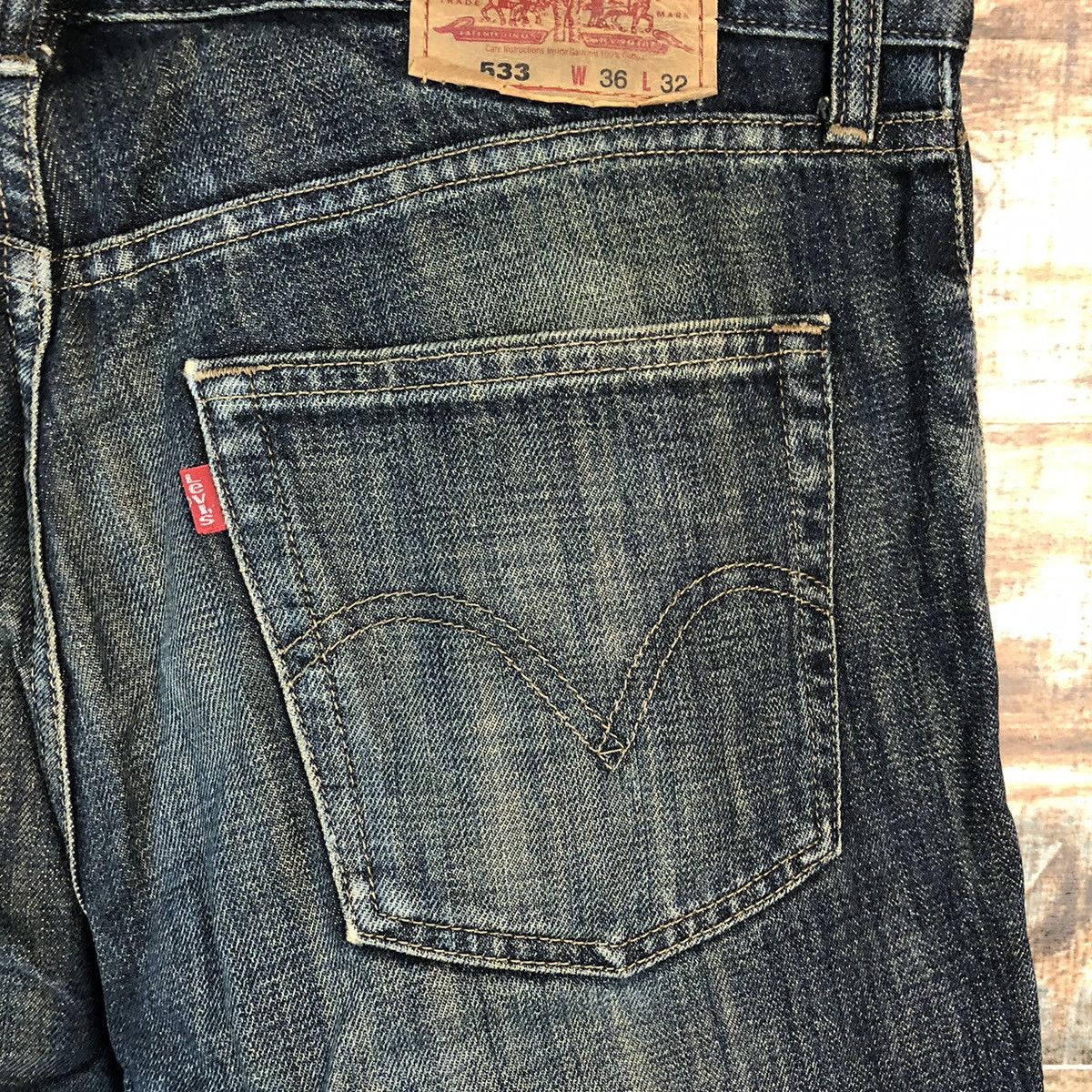 Levi's DLL Levis 533 Blue ripped Denim jeans Pants #C208 Size US 36 / EU 52 - 16 Thumbnail