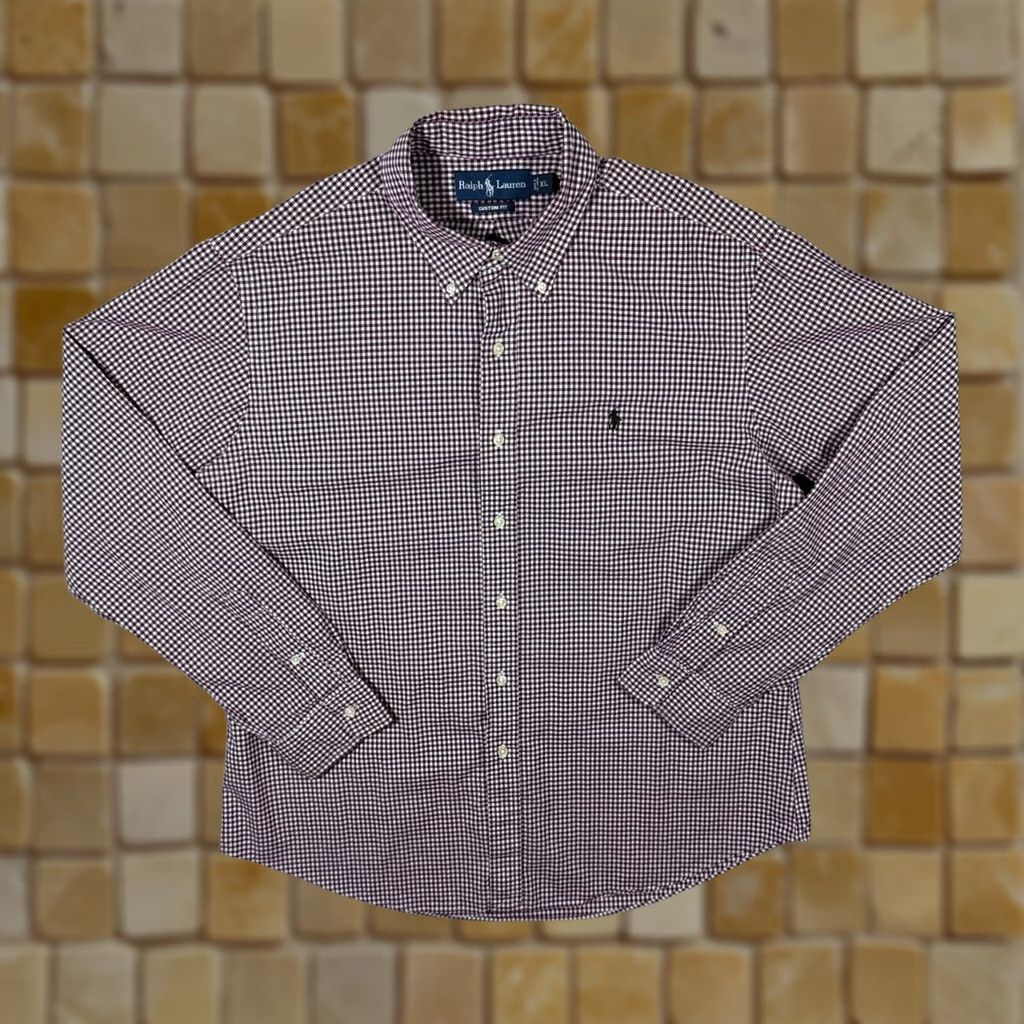 Ralph Lauren Ralph Lauren Custom Fit Red White Check Long Sleeve Button-Down Cotton Shirt XL Mens Size US XL / EU 56 / 4 - 1 Thumbnail