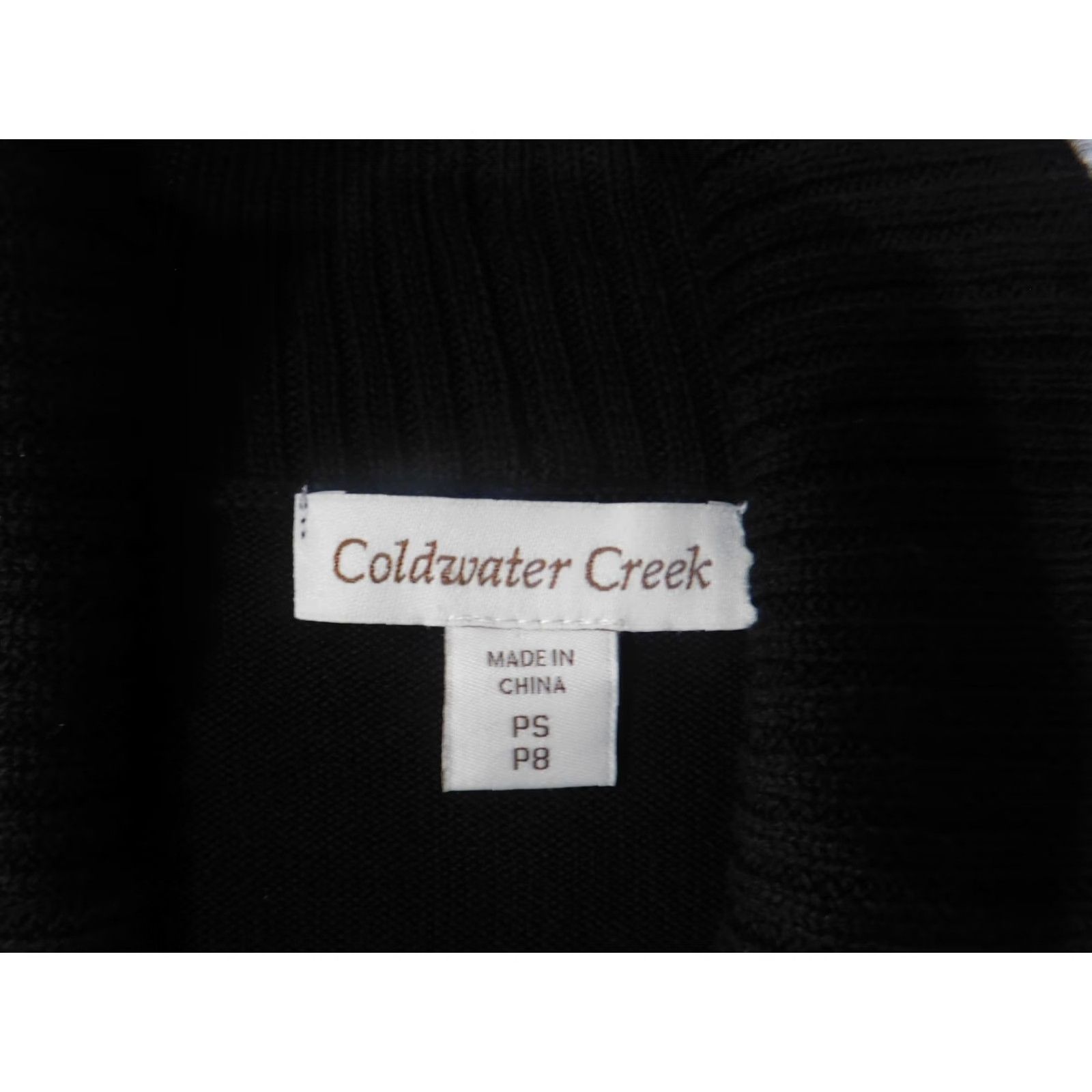 Coldwater Creek Coldwater Creek Cardigan Sweater Black Open Knit Rayon Petite Small Womens Size S / US 4 / IT 40 - 4 Thumbnail