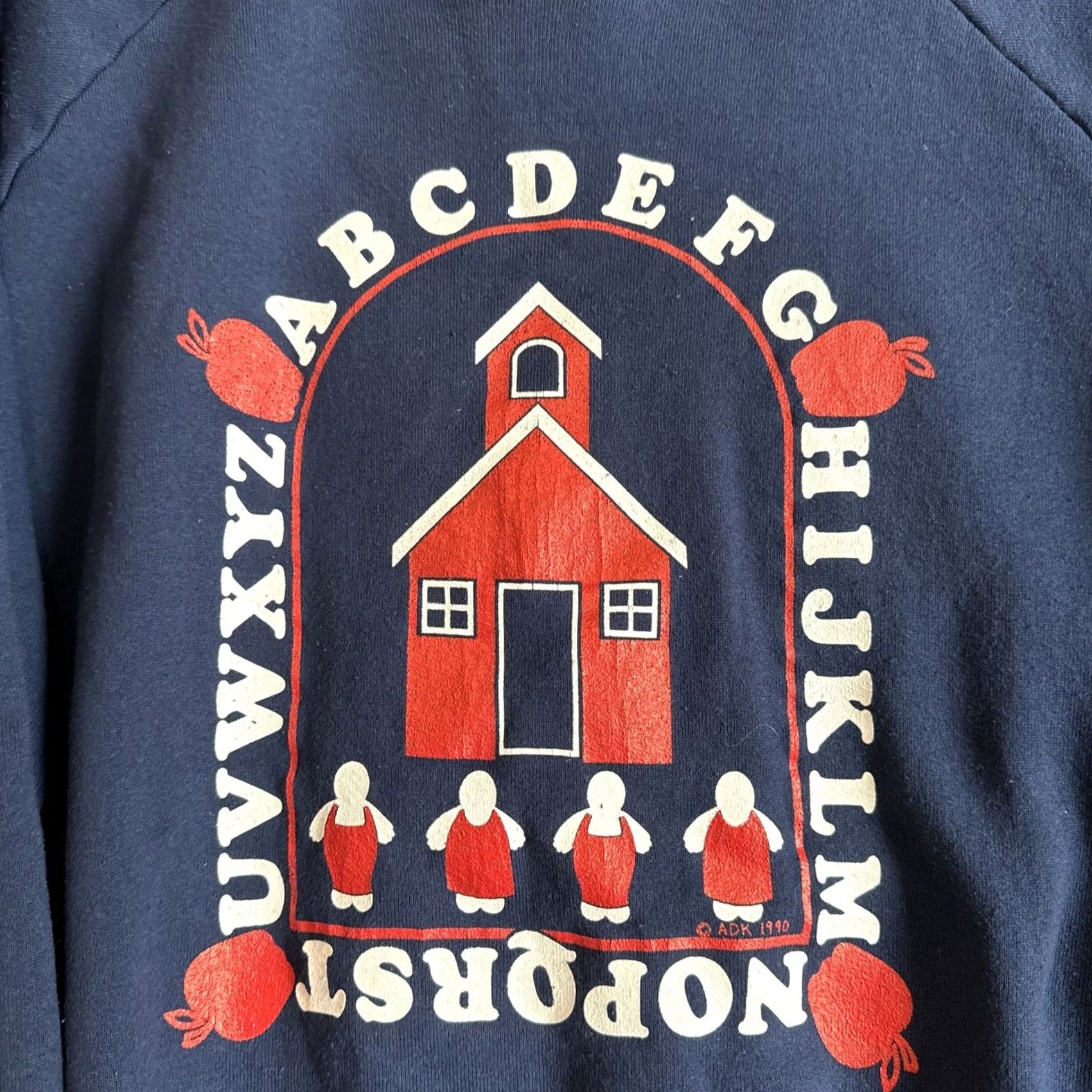 Fruit Of The Loom VINTAGE Crewneck Blue Y2K 1990 Long Sleeve Size XL X-Large Women’s Size XL / US 12-14 / IT 48-50 - 2 Thumbnail