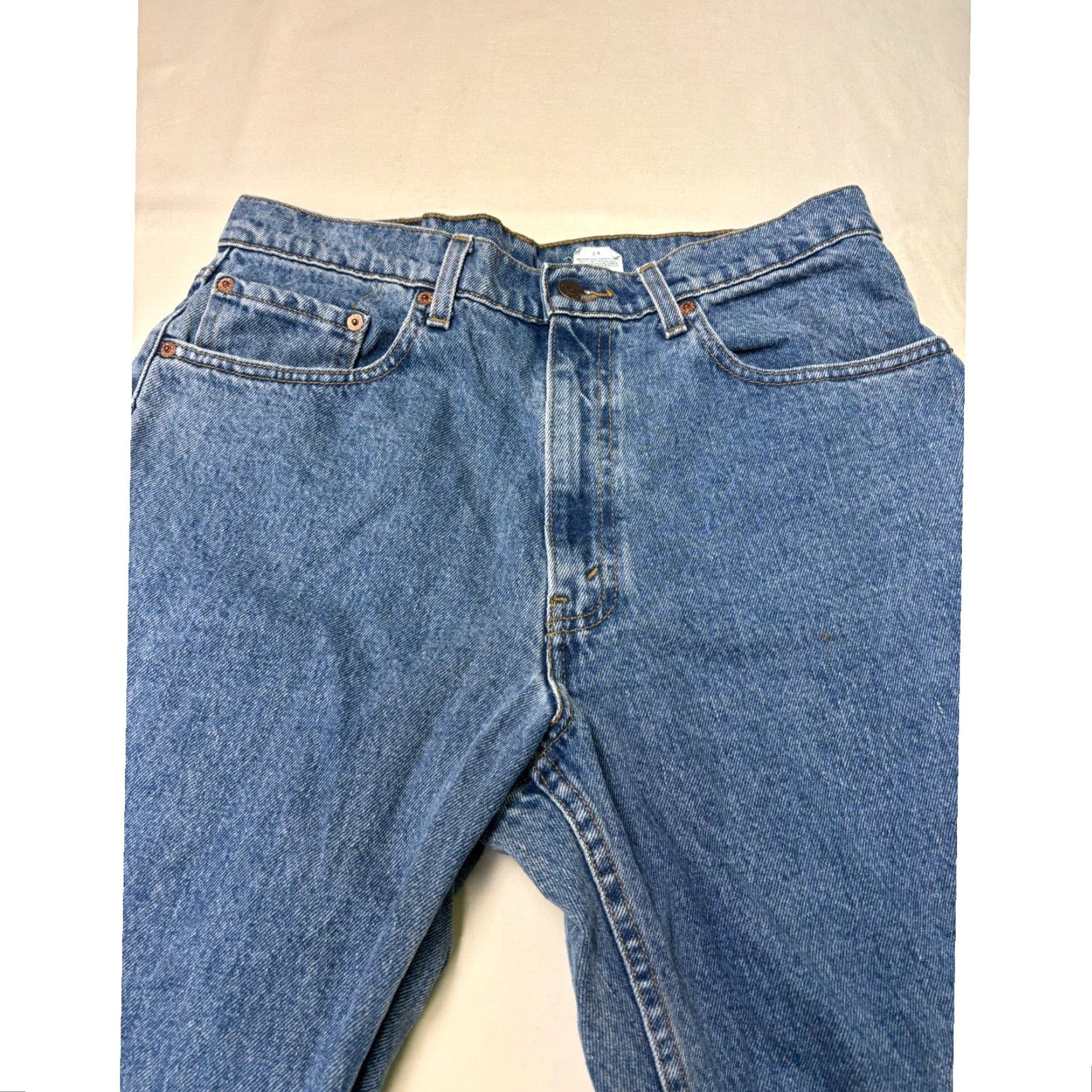 Levi's VINTAGE Levi's 550 Relaxed Fit Jeans Blue Denim W34 L30 Distressed Raw Hem Jeans Men 34 550 Distressed Raw Hem 90s Vintage Levis 600 Series Size US 34 / EU 50 - 2 Thumbnail