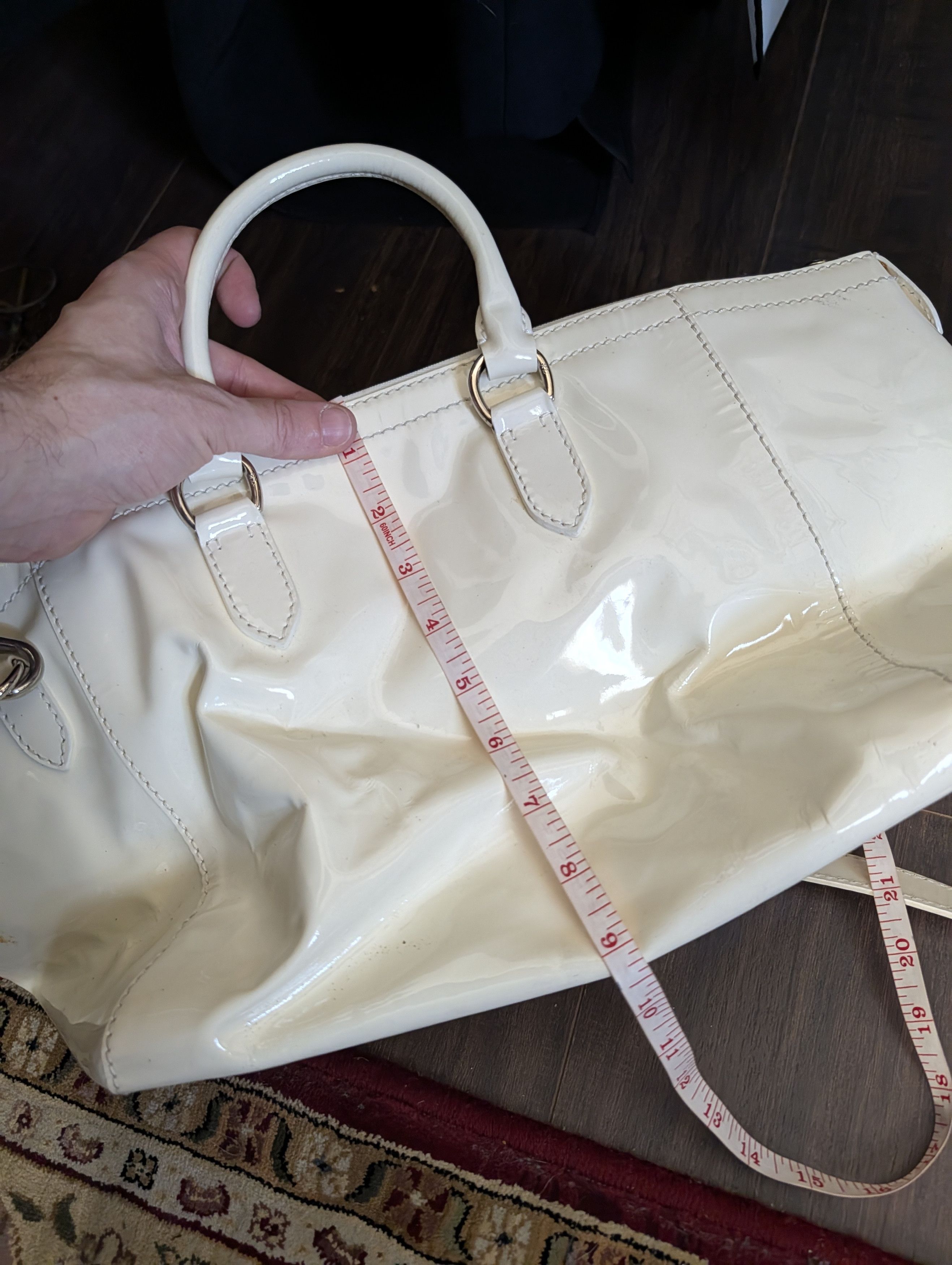 Ralph Lauren Mainline made in Italy logo plaque patent leather handbag Size ONE SIZE - 18 Thumbnail