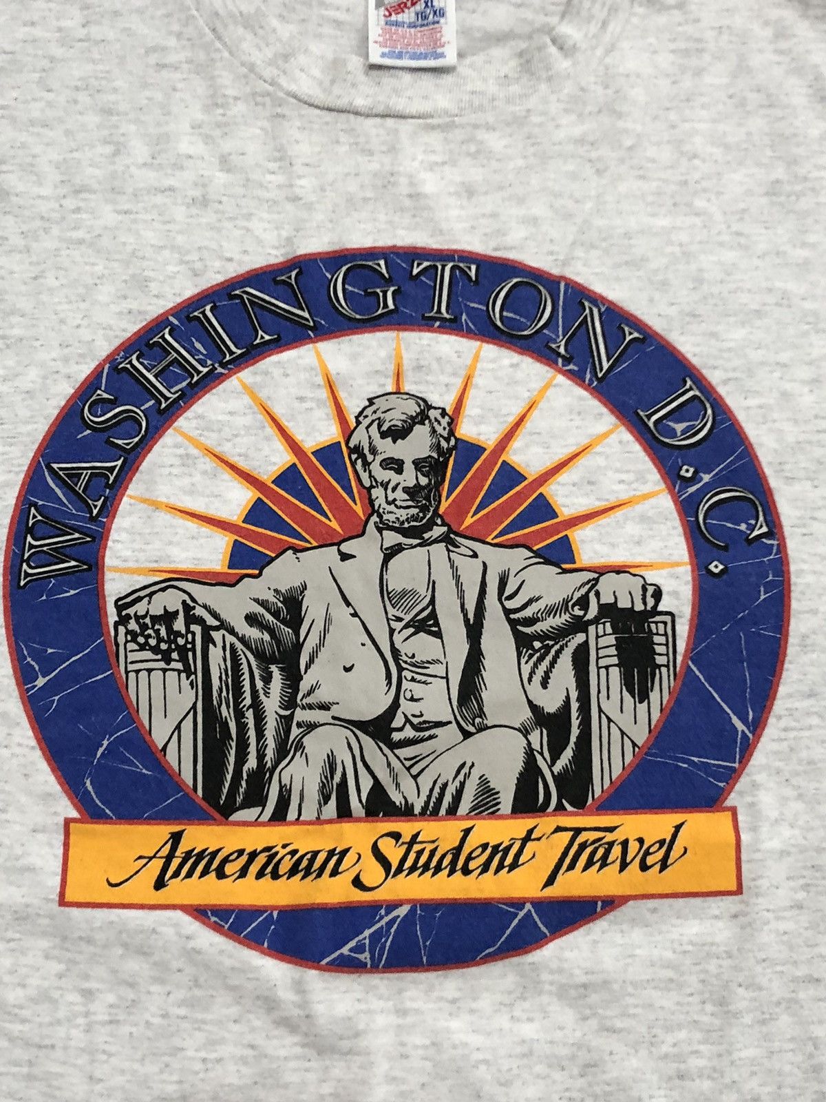 Jerzees Vtg Washington DC Shirt American Student Travel Lincoln 90s Size US XL / EU 56 / 4 - 2 Thumbnail