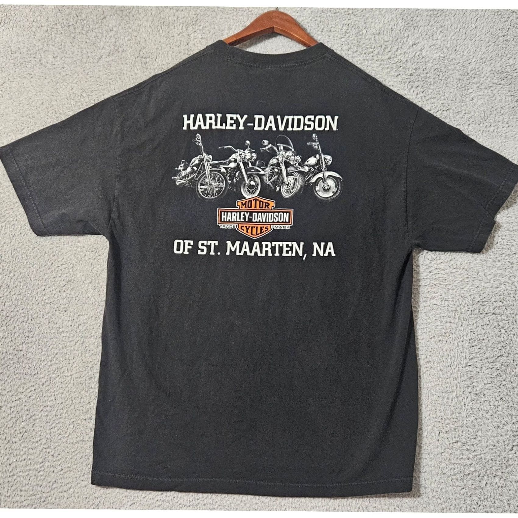 Harley Davidson VINTAGE Harley-Davidson Pocket Shirt Men's XL Black St Maarten, NA Shirt Mens XL Black Harley-Davidson Pocket Shirt Size US XL / EU 56 / 4 - 2 Thumbnail