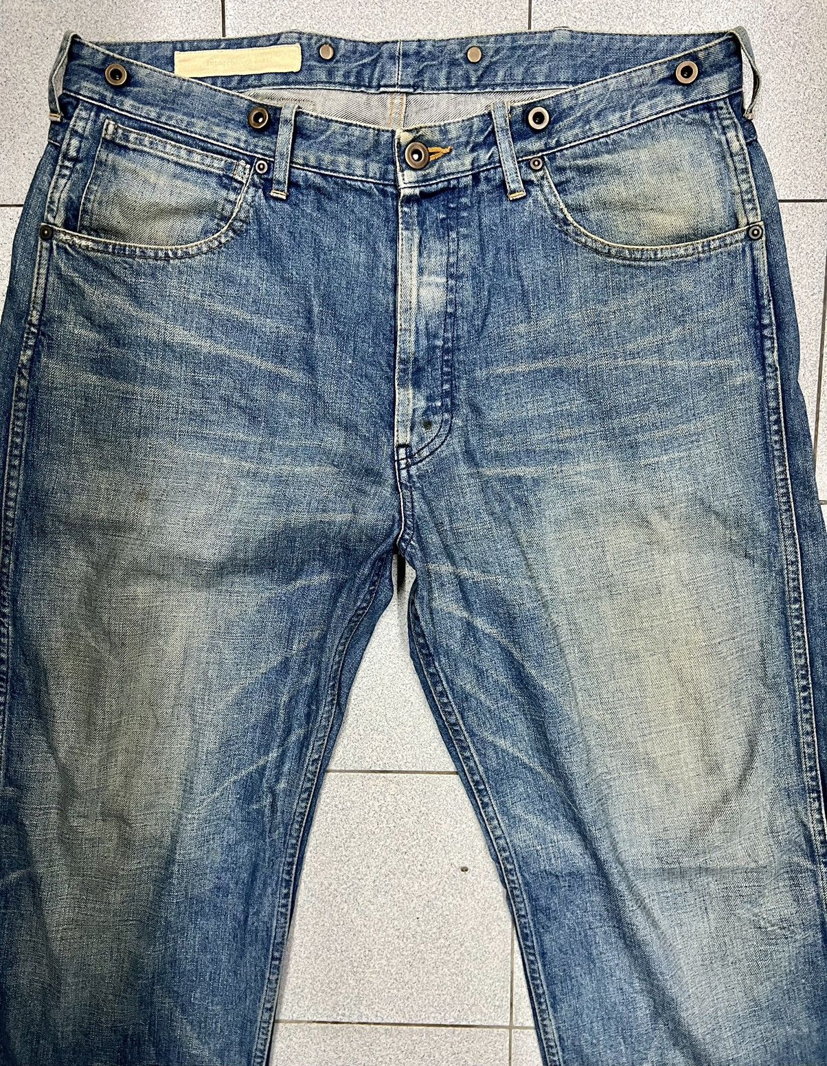 Beauty Beast × Japanese Brand VINTAGE SHIMAMURA BUCKLE BACK FLARE DENIM Size US 35 - 2 Thumbnail
