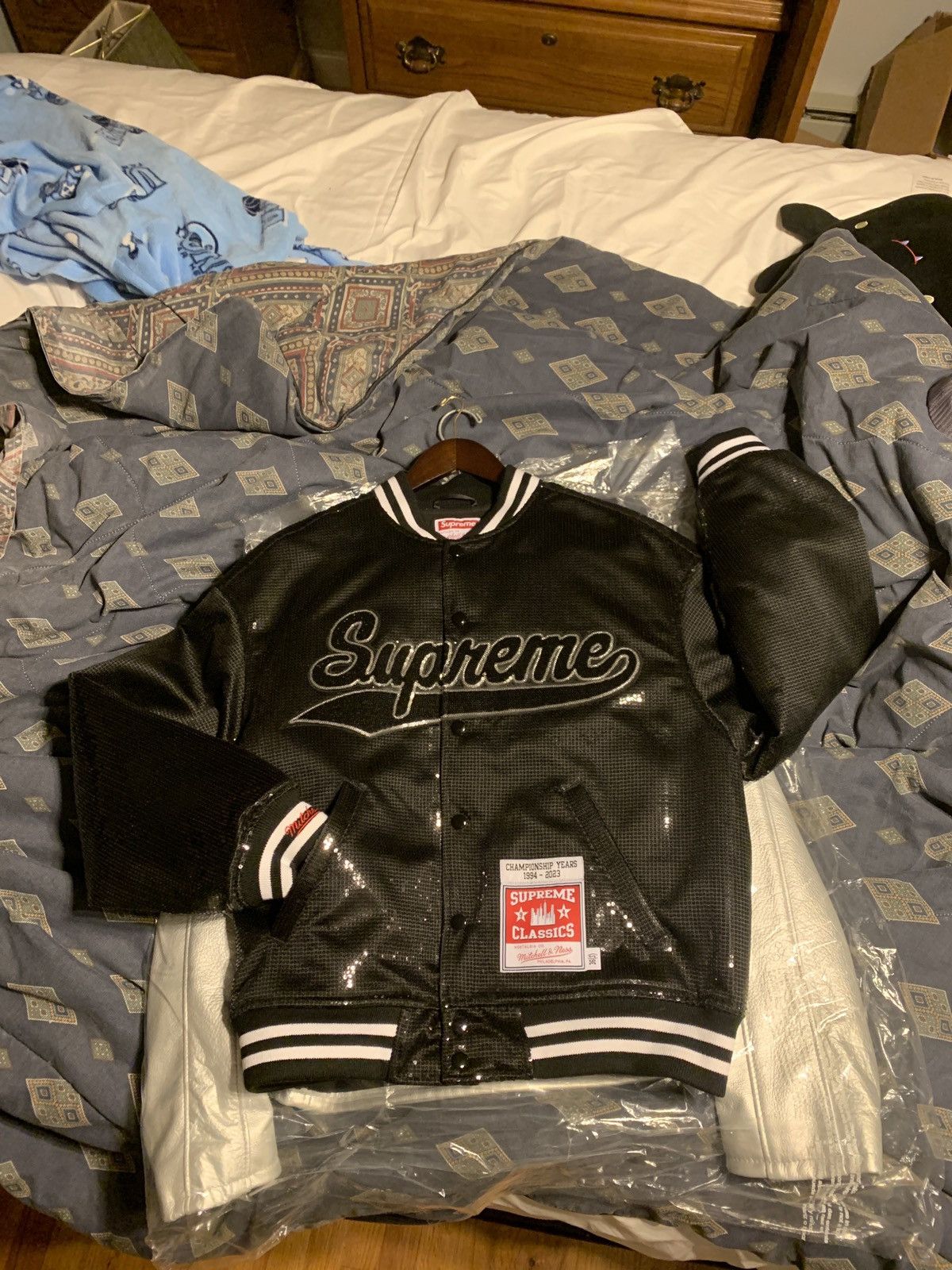 Mitchell & Ness × Supreme Supreme/Michell & Ness, Sequin Varsity Jacket Branded M&N Size US S / EU 44-46 / 1 - 9 Thumbnail