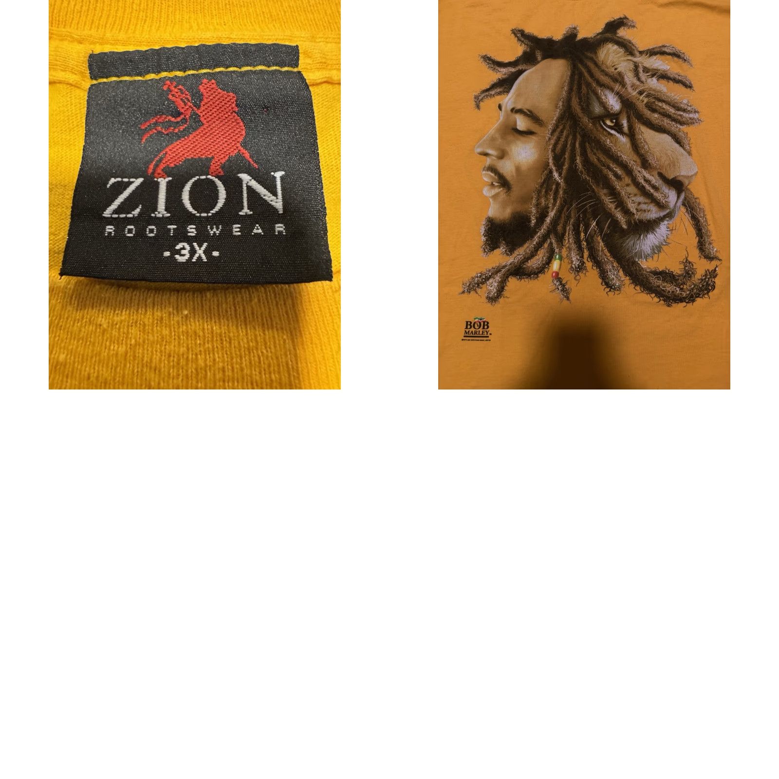 Vintage VINTAGE Bob Marley T Shirt 3XL Zion Rootswear Reggae Rare Yellow Mens Regular Crew Neck Graphic Print 3XL Yellow Bob Marley MPN C-015 Size US XXL / EU 58 / 5 - 9 Thumbnail
