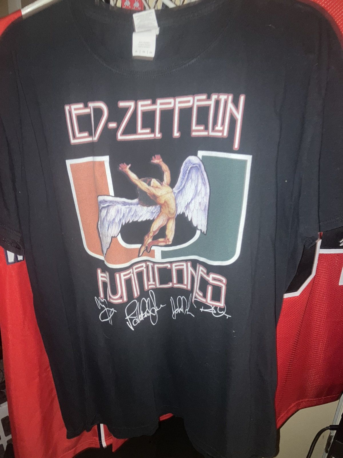 Gildan Vintage Led Zeppelin miami hurricanes graphic logo Shirt XL Size US XL / EU 56 / 4 - 6 Thumbnail