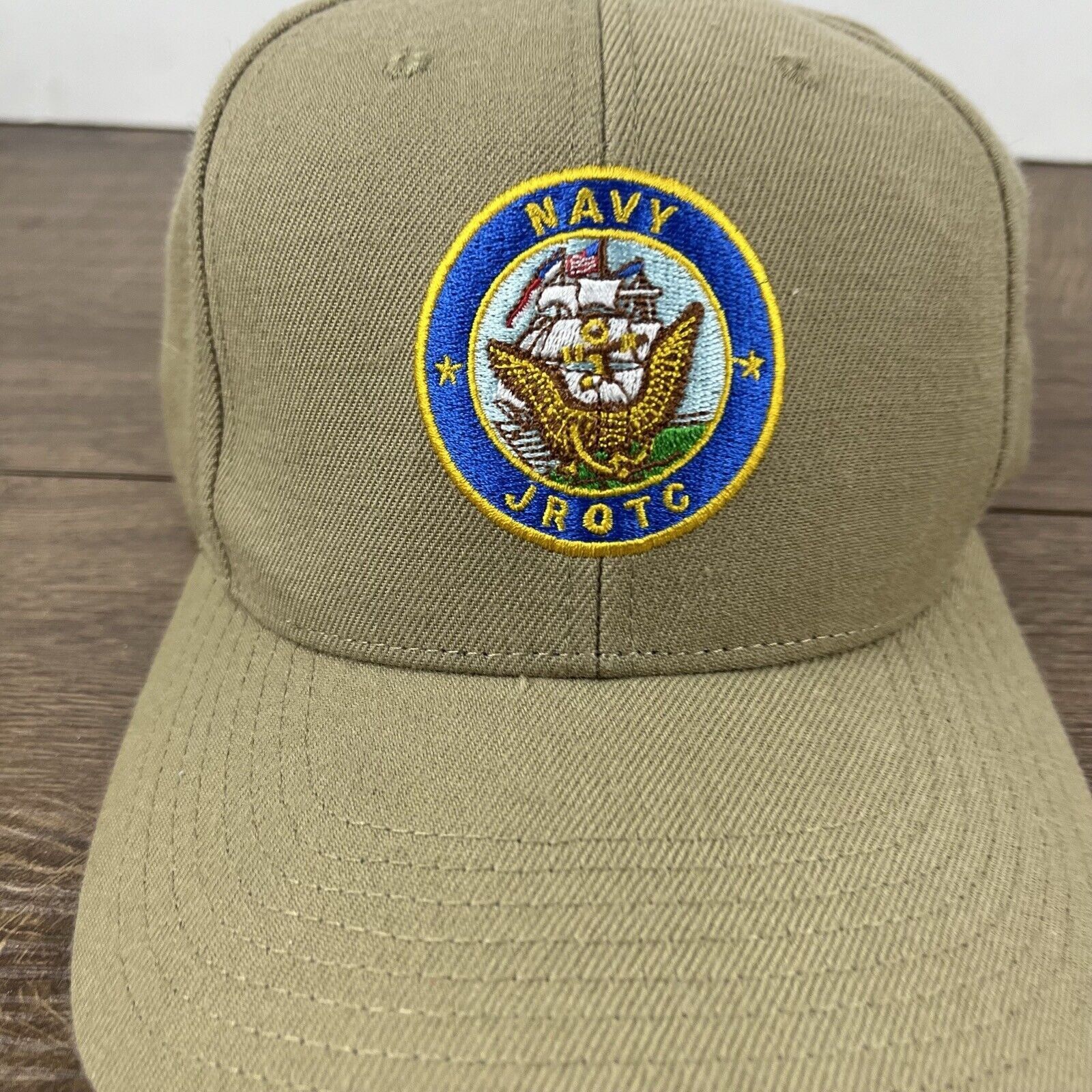 Other NAVY JROTC Hat US Navy Junior ROTC Adjustable Hat Tan Brown Size ONE SIZE - 6 Thumbnail